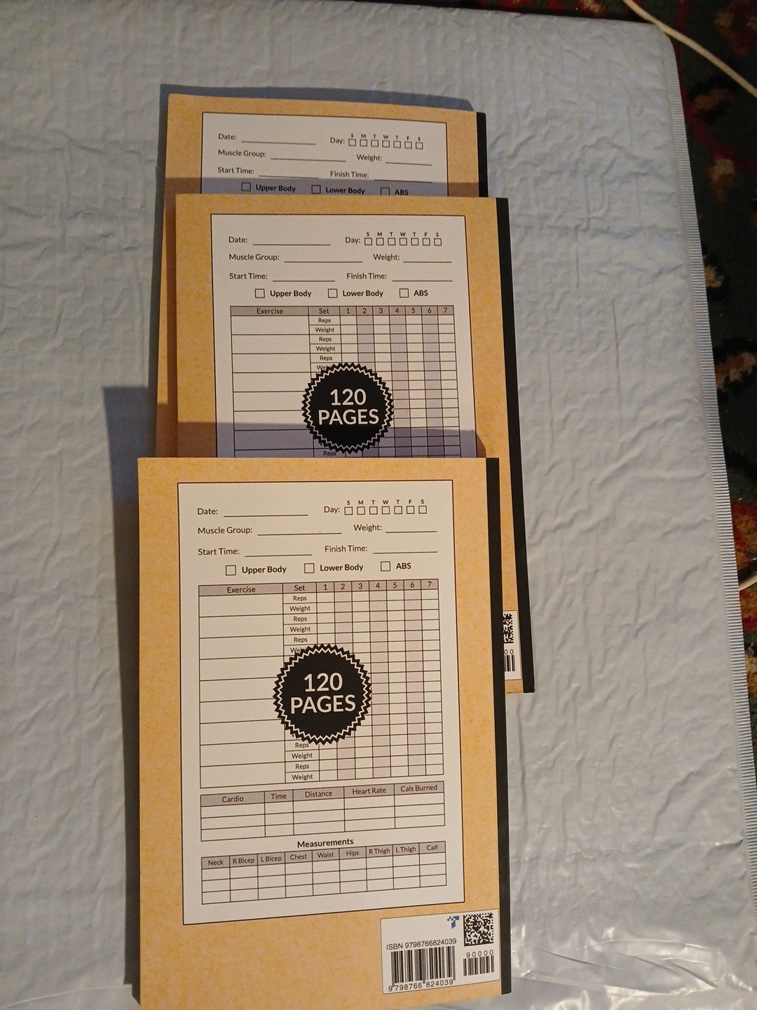 Count 3 Weight Lifting Log Books Workout Tracker for Fitness Progress / B1