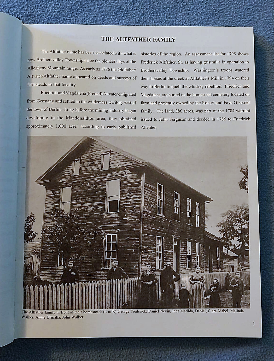 2003 Macdonaldton area, Pennsylvania history book Somerset County families mines