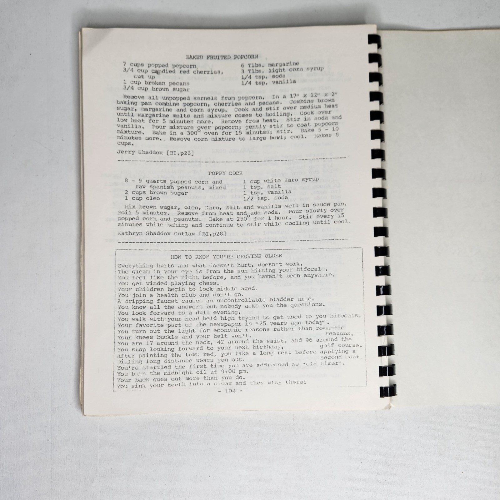 1983 Shaddox Family Cookbook Recipes Collection 8.5 x 11in Spiral Typed Heritage
