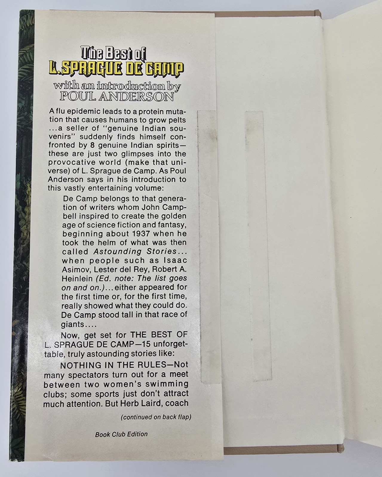 Vtg Best of L. Sprague de Camp Hard Cover First Ed Sci Fi Fantasy Stories 1978
