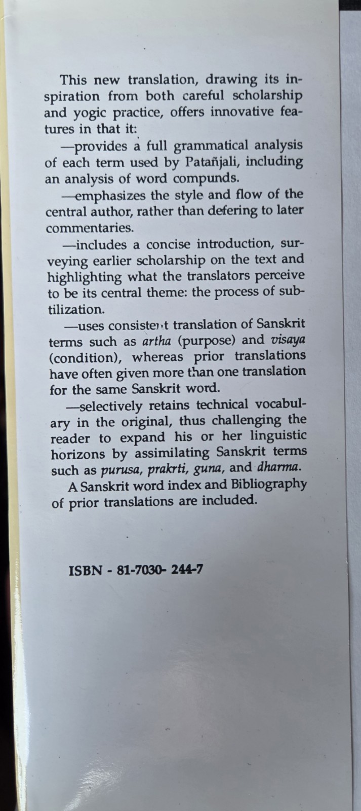 Yoga Sutras of Patanjali: An Analysis of the Sanskrit Hindu Book