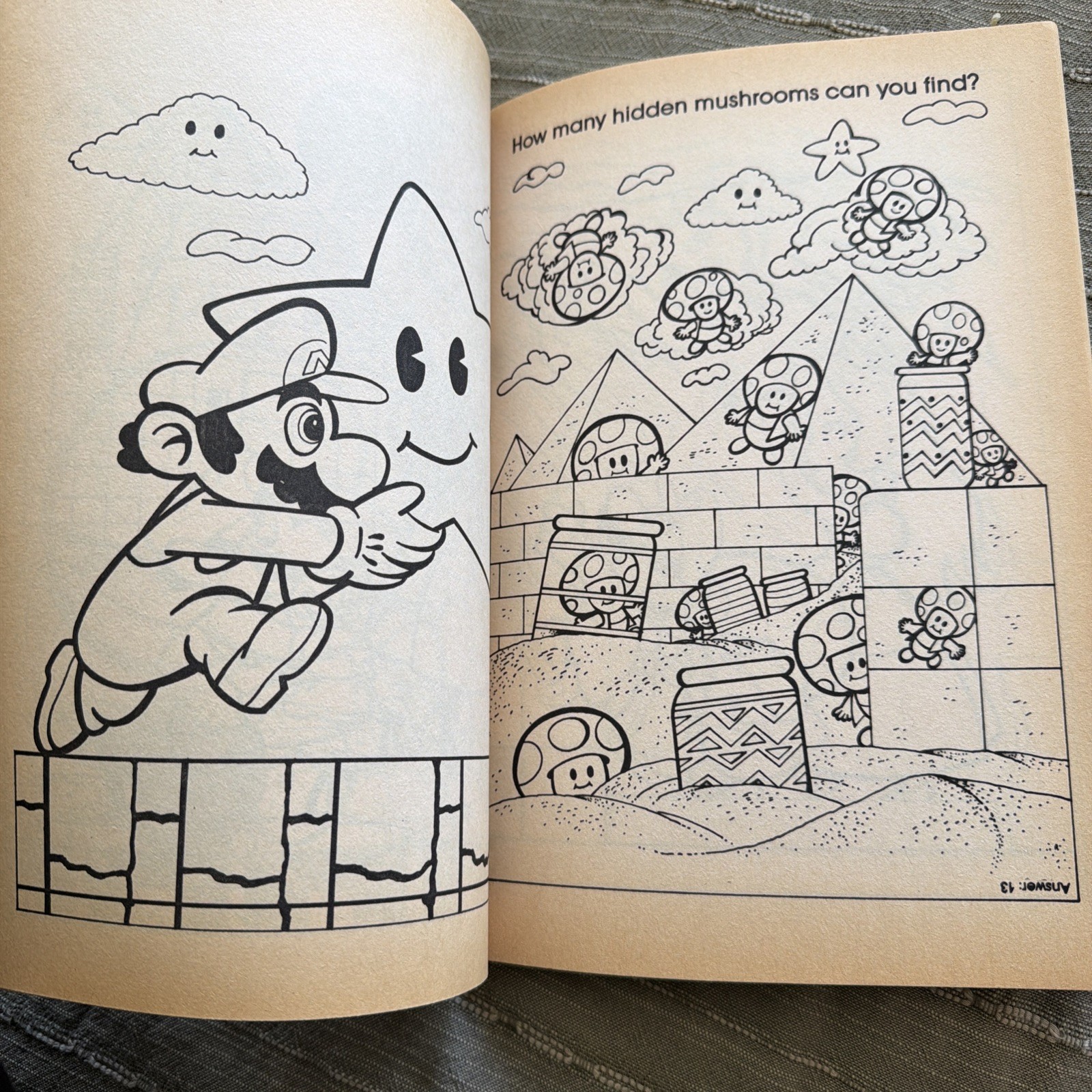 Golden Book Nintendo Super Mario Bros. Coloring Book Tear-Out 1989