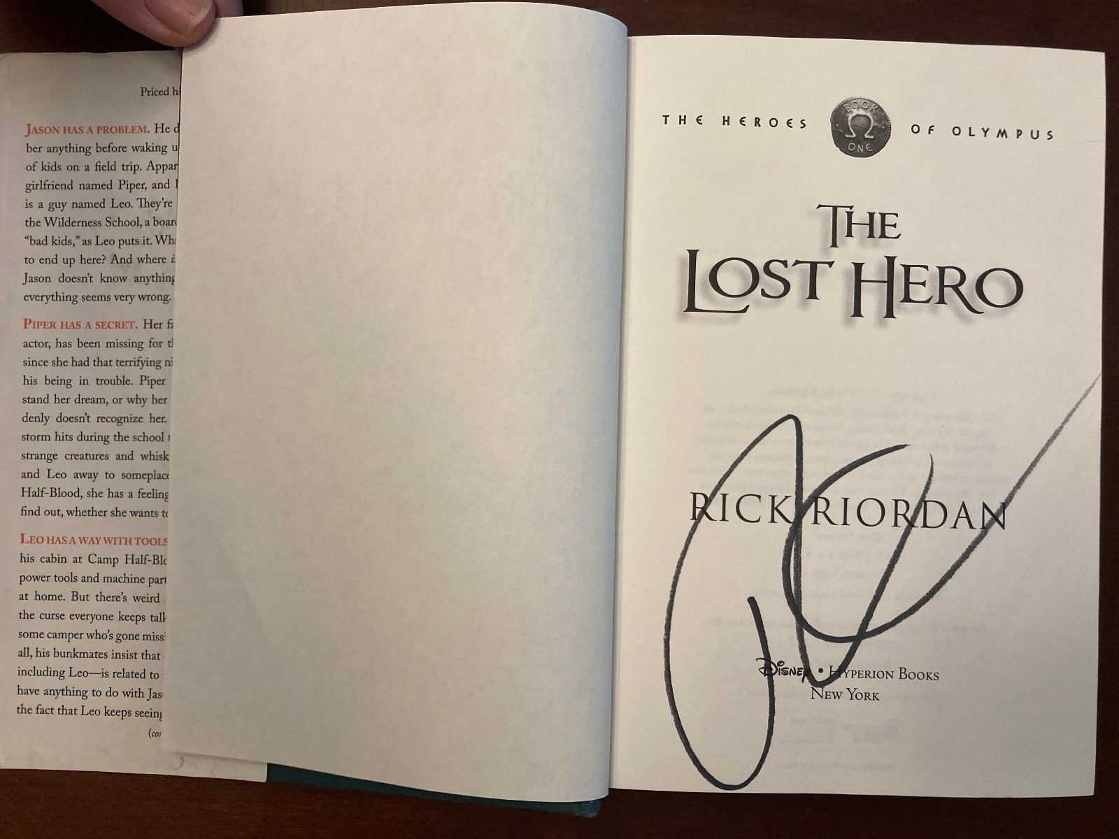 The Lost Hero Rick Riordan Signed Autographed First Edition Hardcover BN