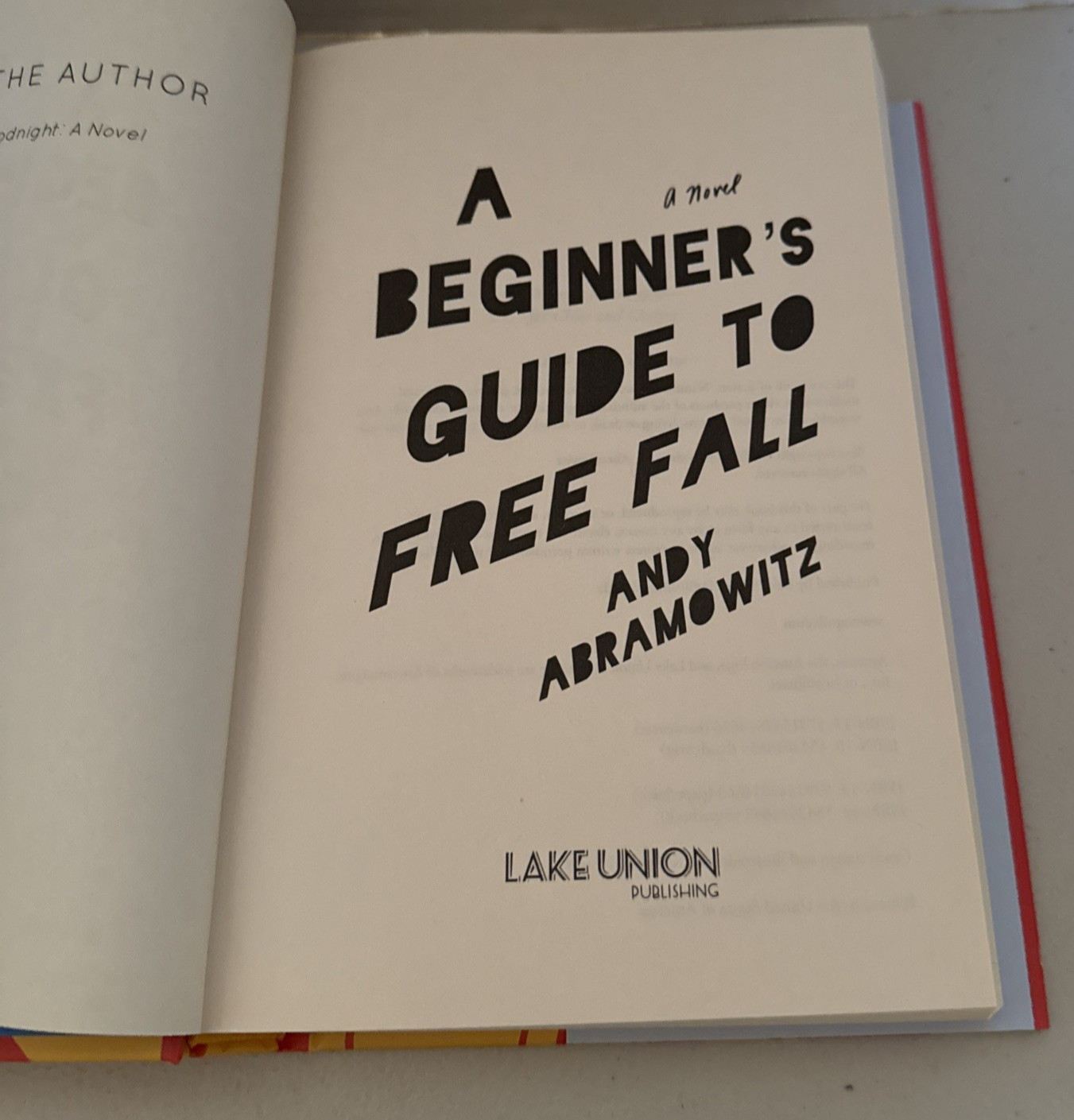 „A Beginner’s Guide to Free Fall“ by Andy Abramowitz (Hardcover)