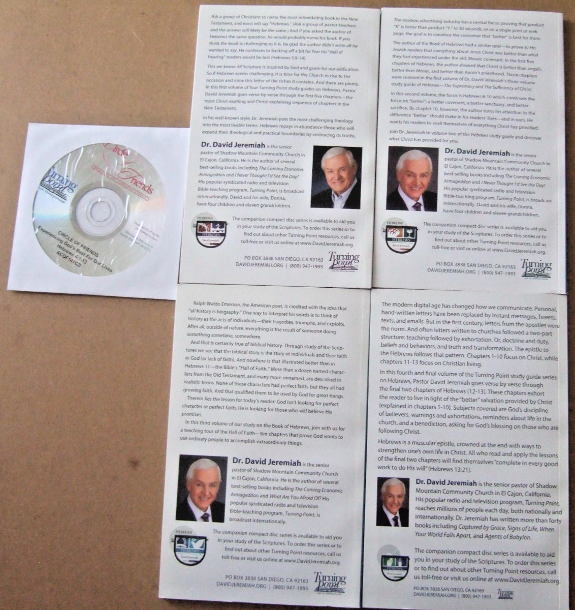DR. DAVID JEREMIAH STUDY GUIDES HEBREWS SUPREMACY & SUFFICIENCY VOLUMES 1-4+