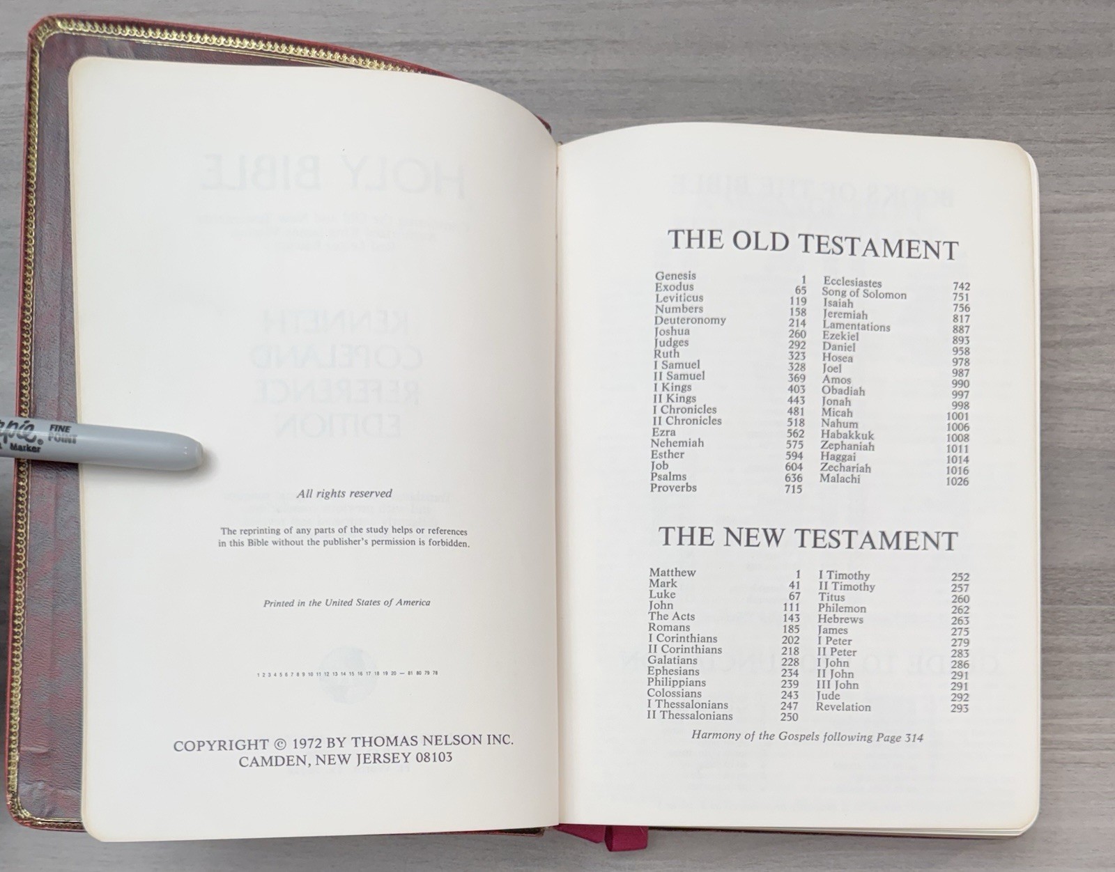 Kenneth Copeland Reference Bible 1972 RED HANDBOUND GENUINE LEATHER Red Letter