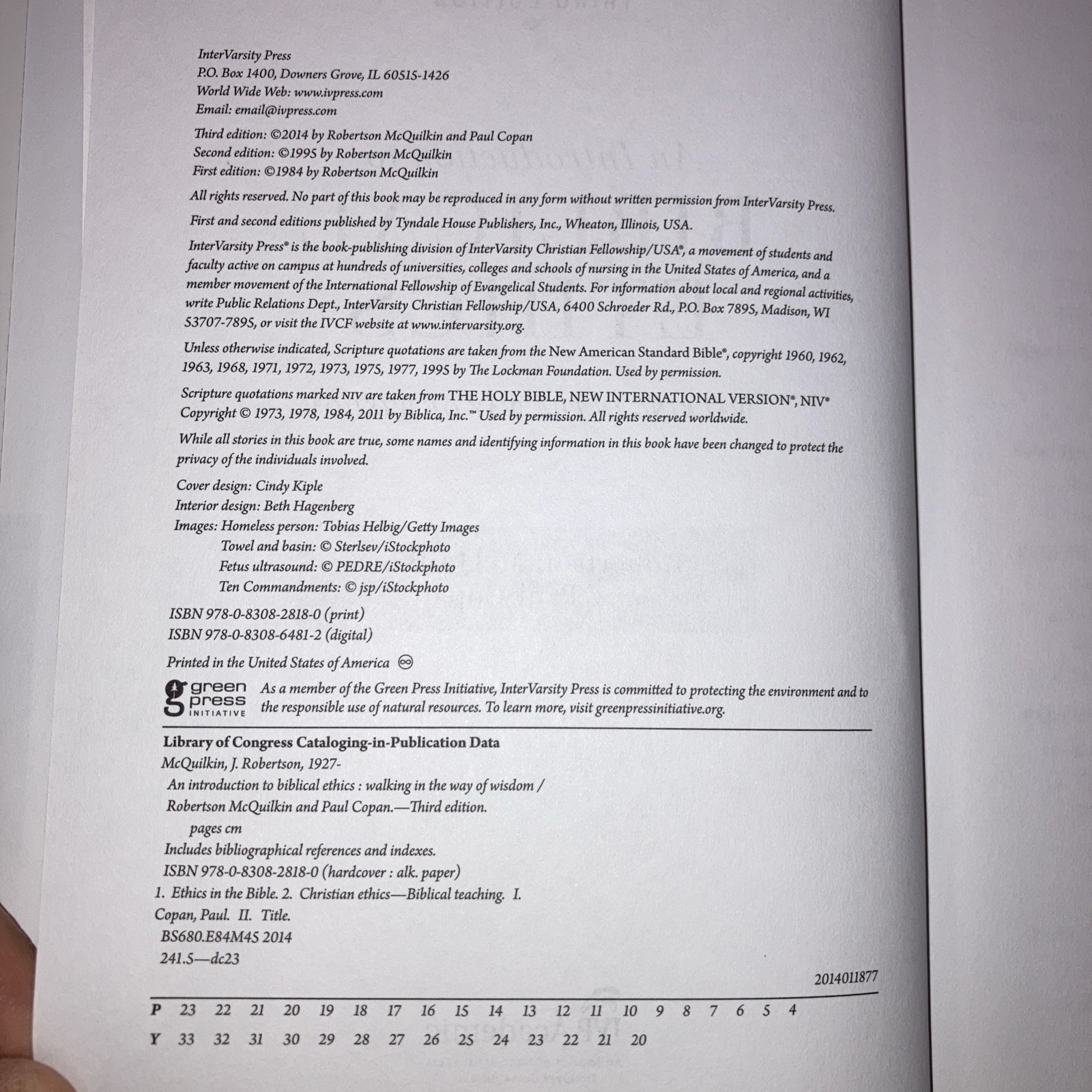 Introduction to Biblical Ethics HC McQuilkin & Copan 1995 InterVarsity Press