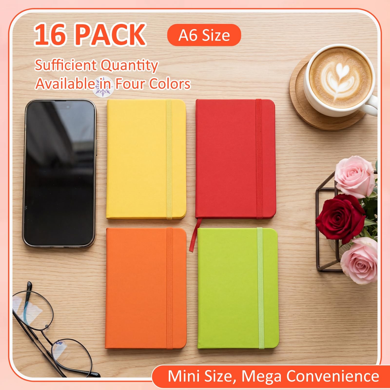16 Packs Pocket Small Notebook Journals Mini Notebook Bulk 160 Pages/80 Sheet…
