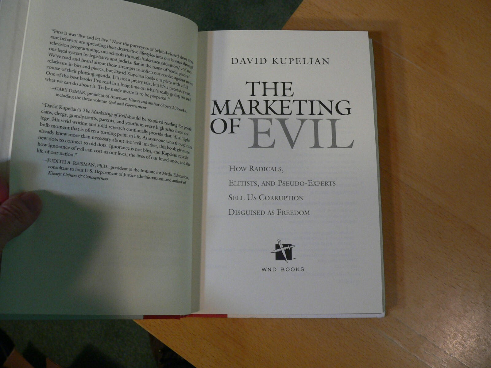 The Marketing of Evil by David Kupelian HARDCOVER (WND Books 2005) Signed Copy