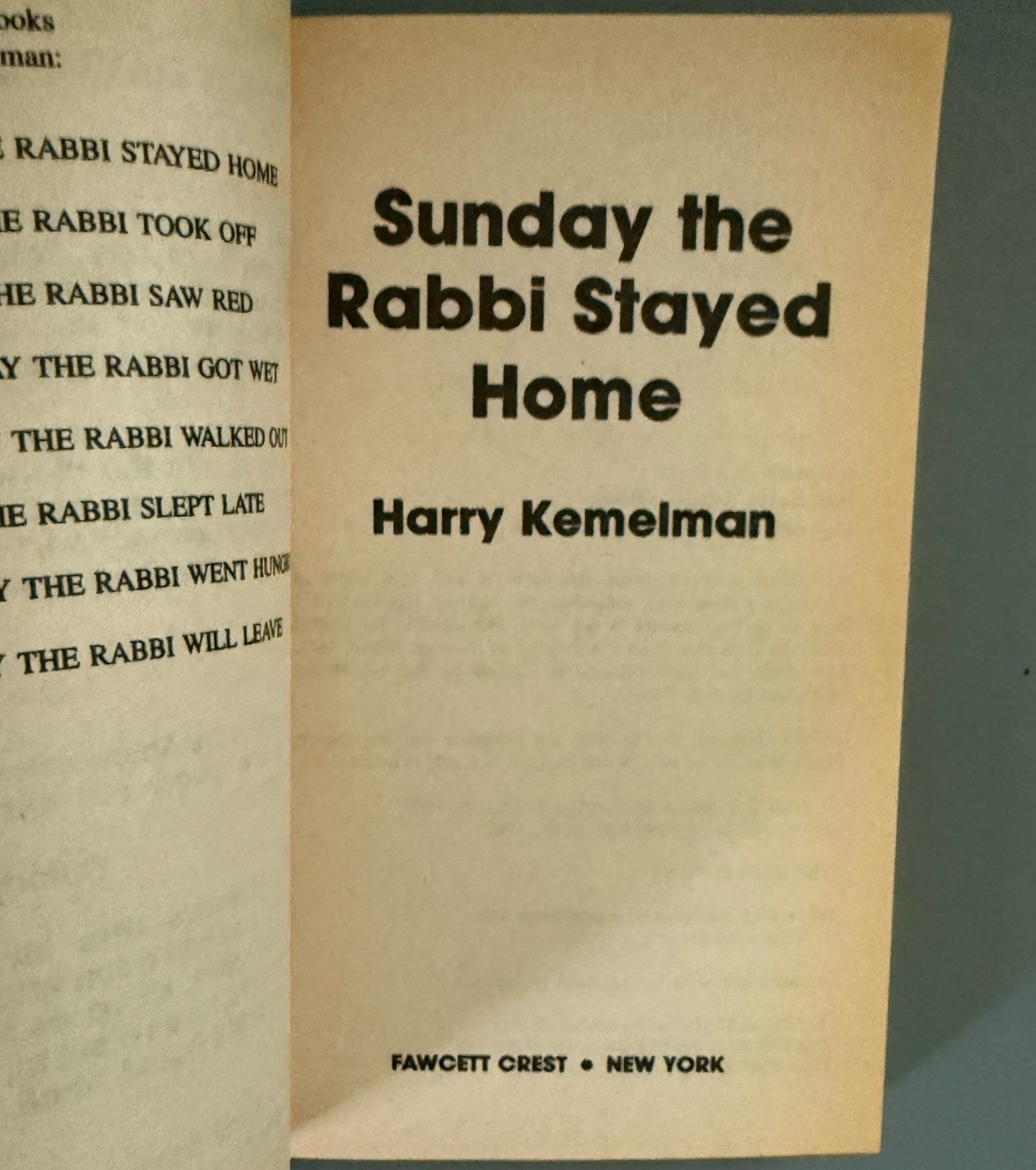 Lot 10 Harry Kemelman Rabbi Small Paperback Books Mysteries Vintage 1980s 1990s