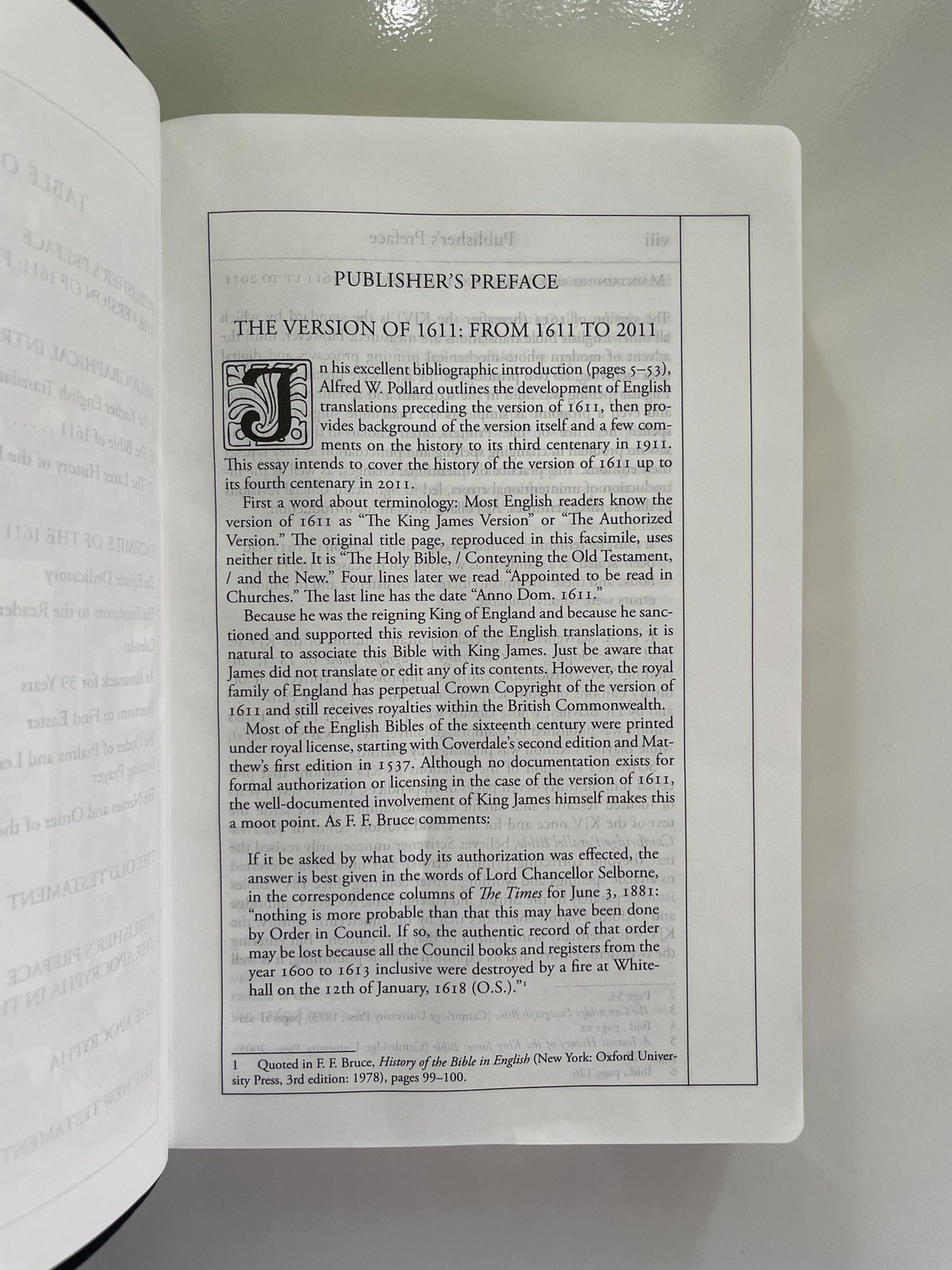 KJV 1611 Bible 400th Anniversary Edition Genuine Leather with Apocrypha Like New