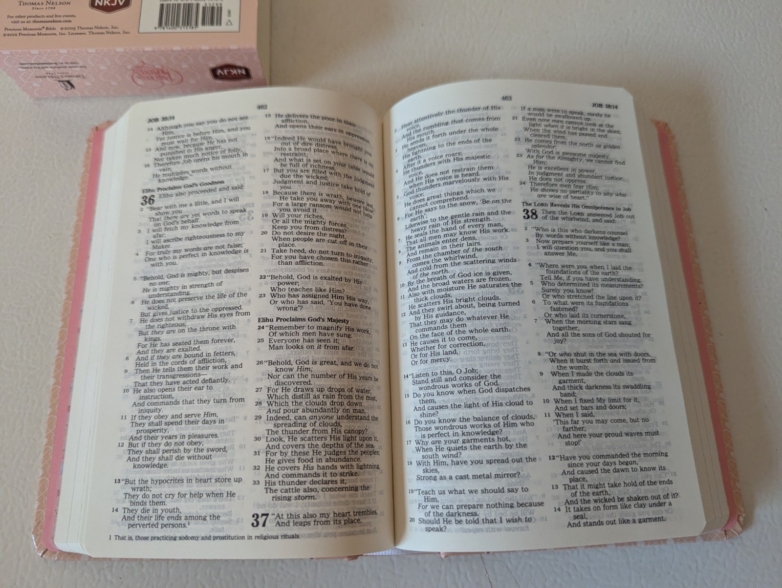 Precious Moments® Pink Small Hands Holy Bible NKJV Hardbound, Illustrated New