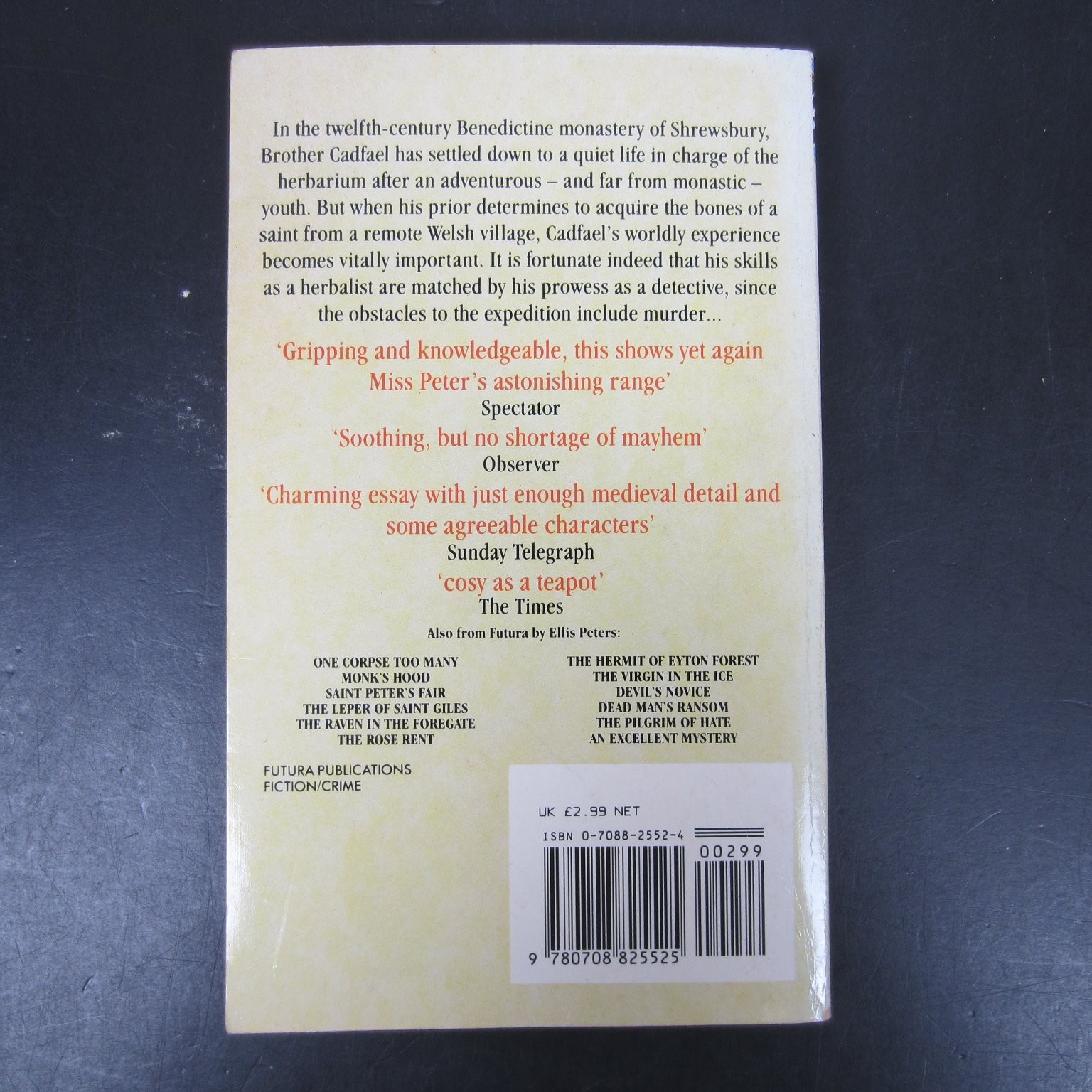 A Morbid Taste for Bones Ellis Peters 1984 Futura Medieval Mystery Whodunnit PB