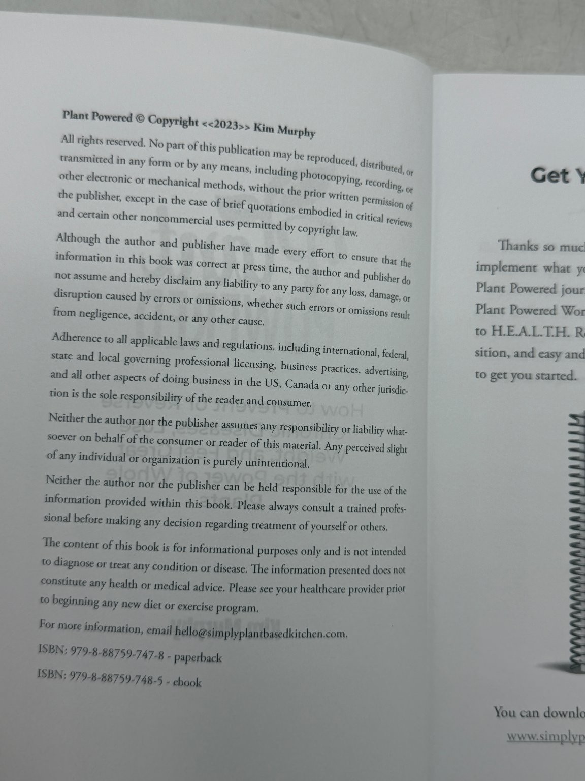 Plant Powered Kim Murphy 2023 Health Diet Nutrition Paperback
