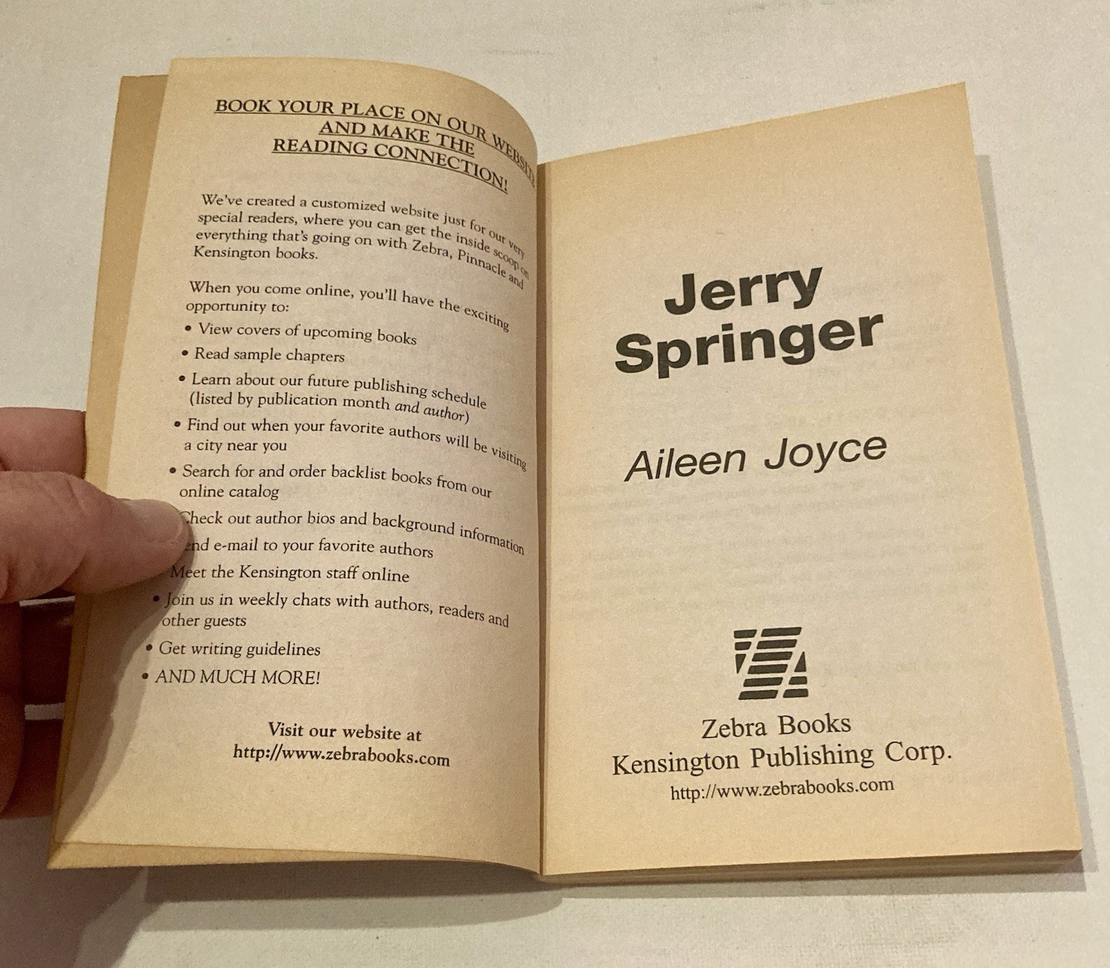 RARE Jerry Springer Unauthorized Biography 1998 First Edition Paperback Book