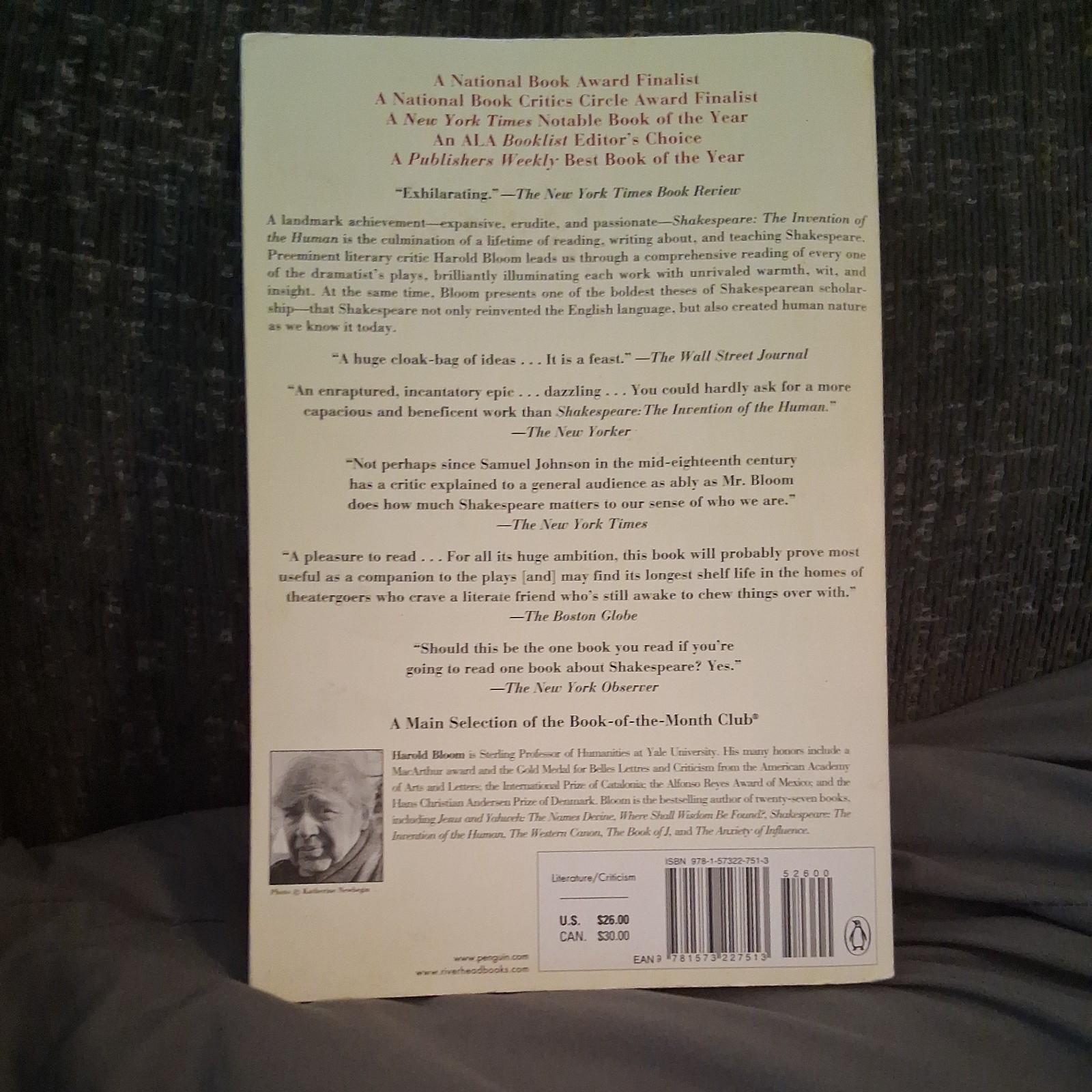 Shakespeare: Invention of the Human: The Invention of the Human by Bloom, Harold
