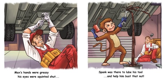 Spank the Monkey Lends a Hand HARD COVER–Physical Book