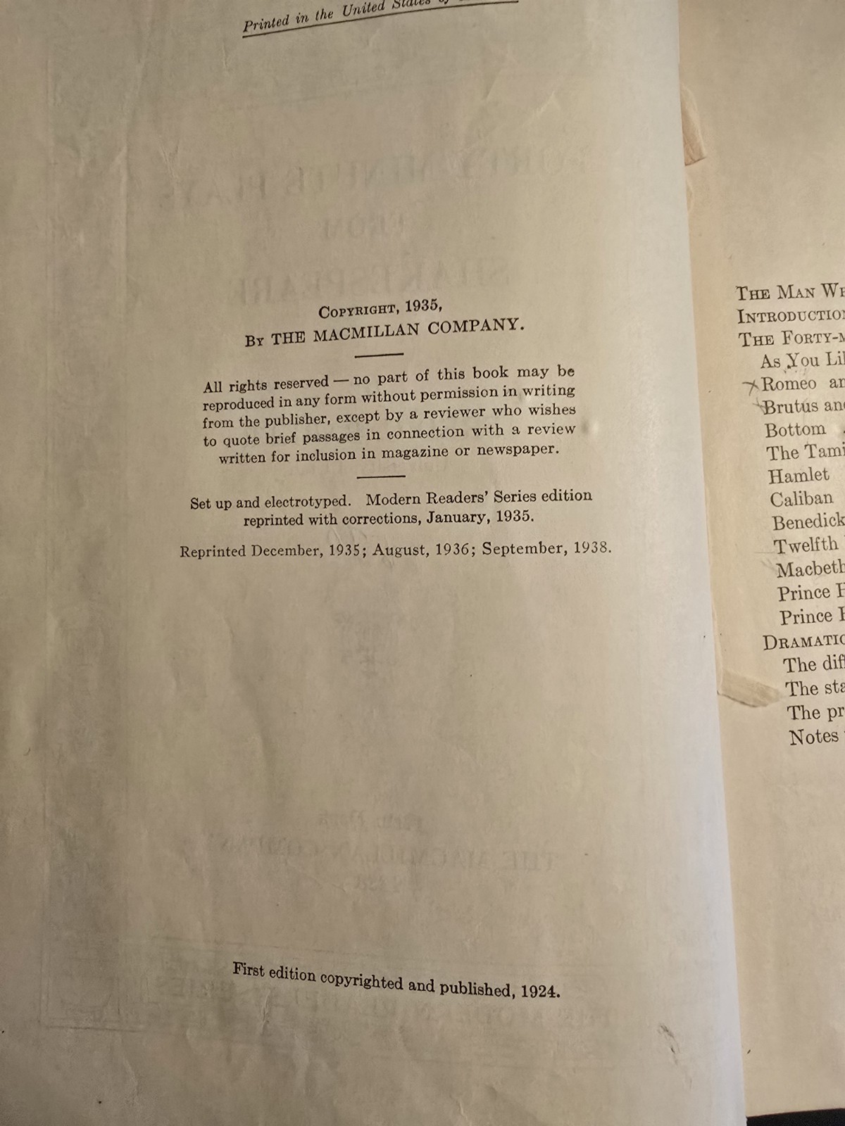 Shakespeare Fourtty-minute Plays Fred G. Barker First Edition