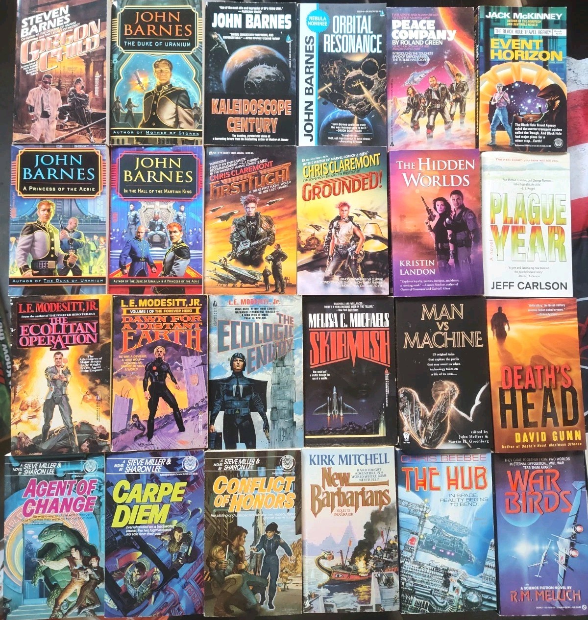 Lot Of 24 Science Fiction PB Books John Barnes Steve Miller Mitchell Modesitt,JR