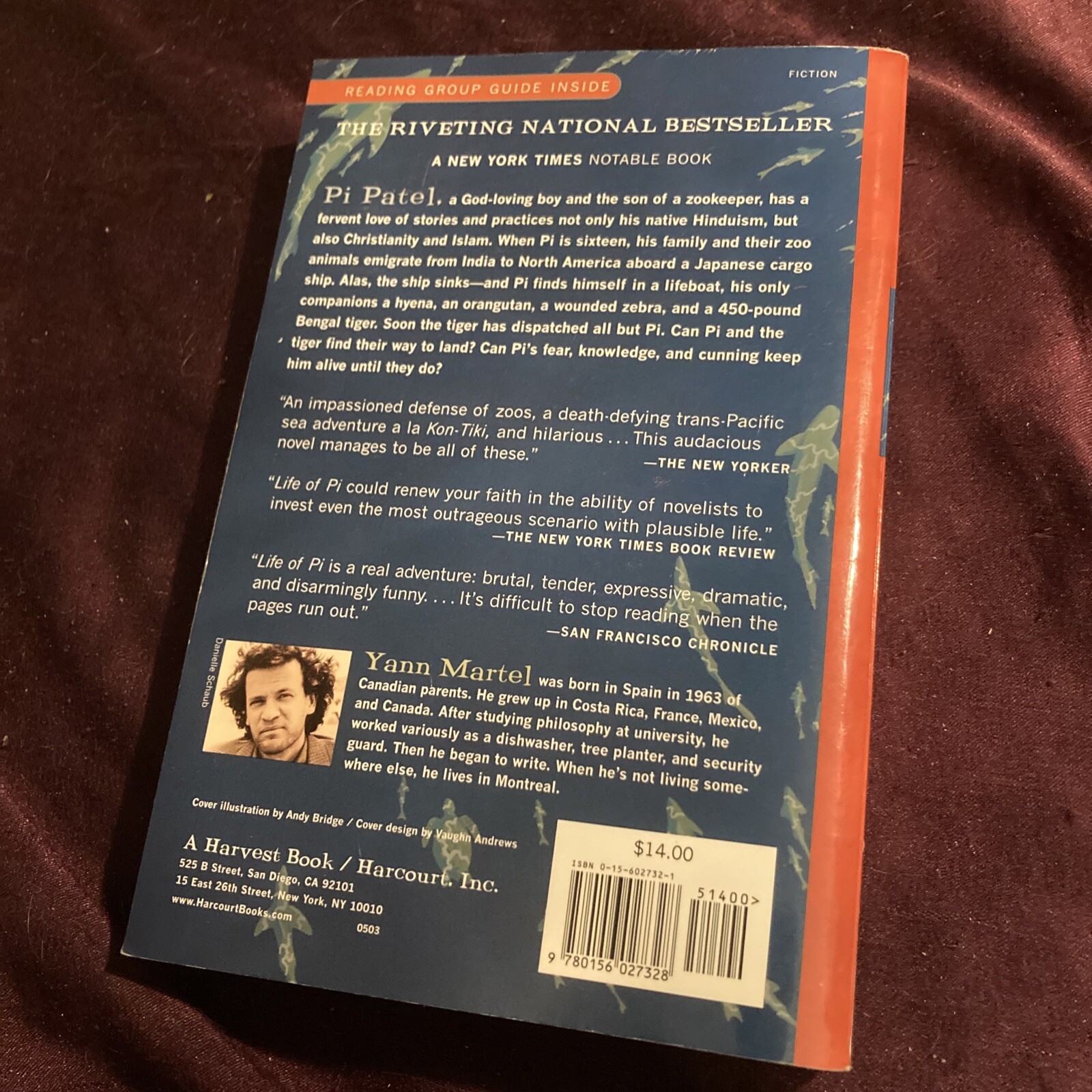 Life of Pi : A Novel by Yann Martel 2001 Trade Paperback First US Edition
