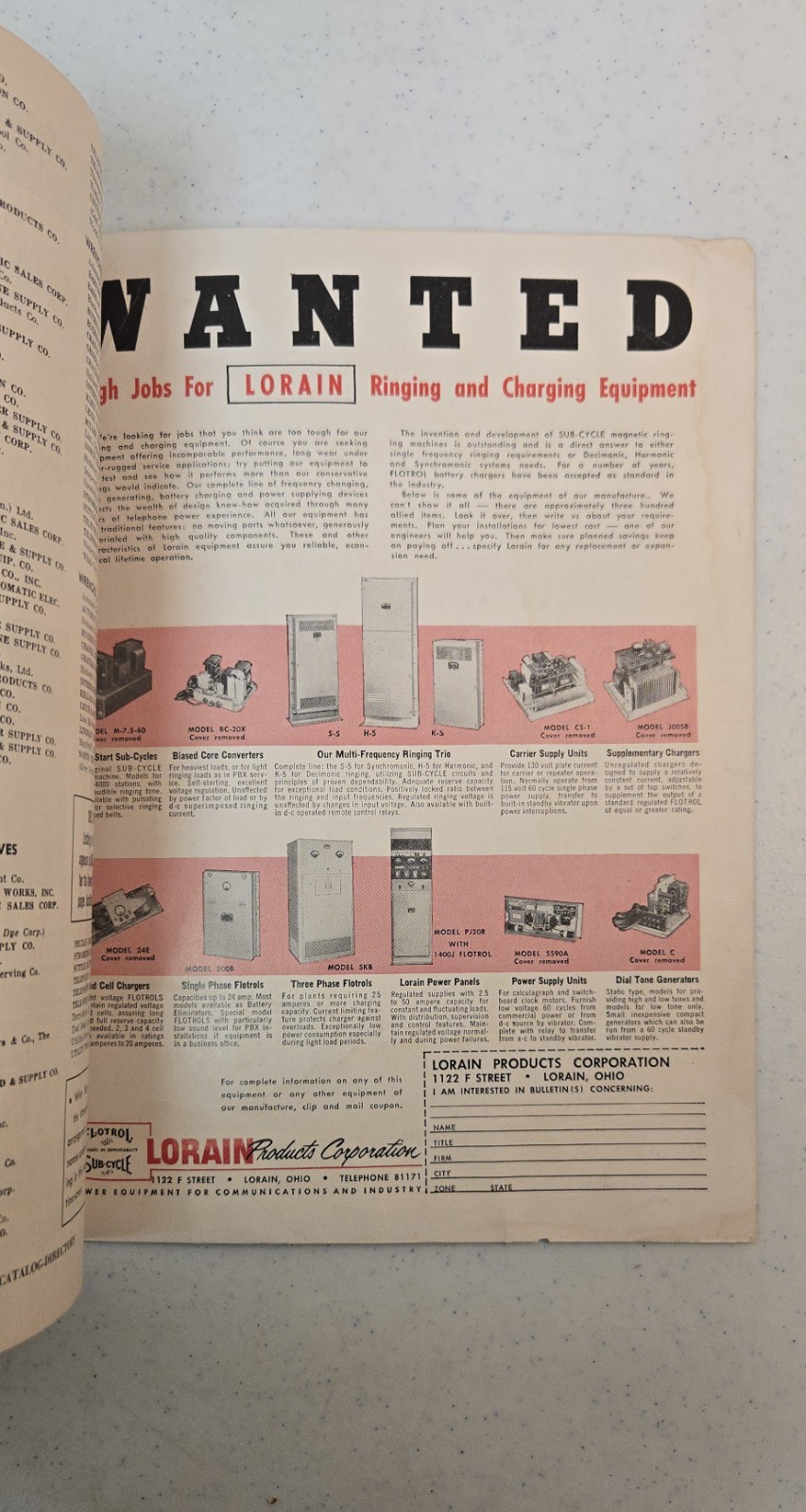 1956 Telephone Engineers Catalog – Directory of Industry Suppliers – 306 Pages