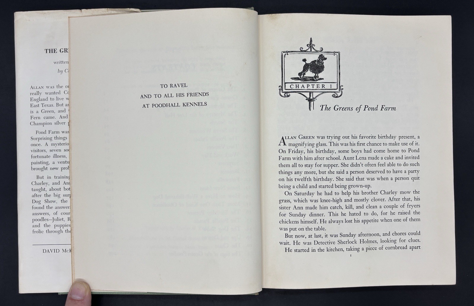 The Green Poodles By Charlotte Baker~1956 TRUE First Edition/First Printing HCDJ