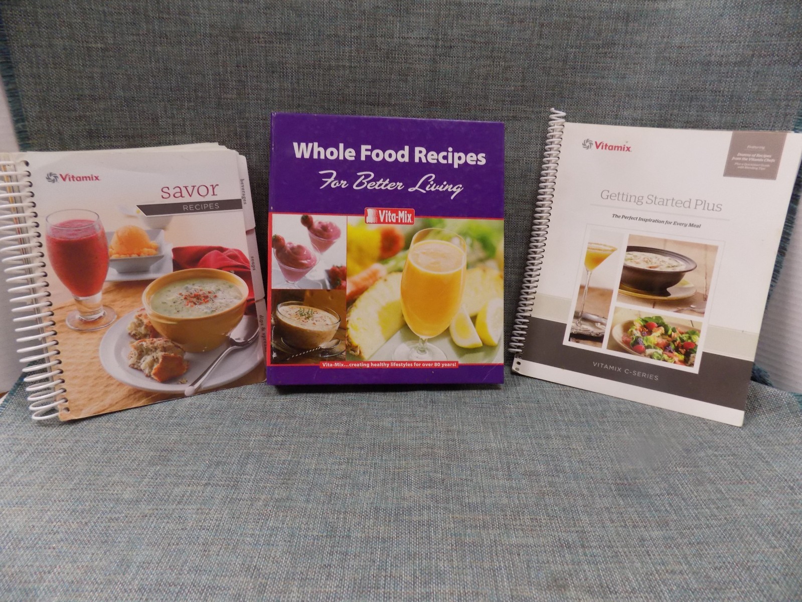3 VITA-MIX COOKBOOKS ~WHOLE FOODS, SAVOR RECIPES & GETTING STARTED