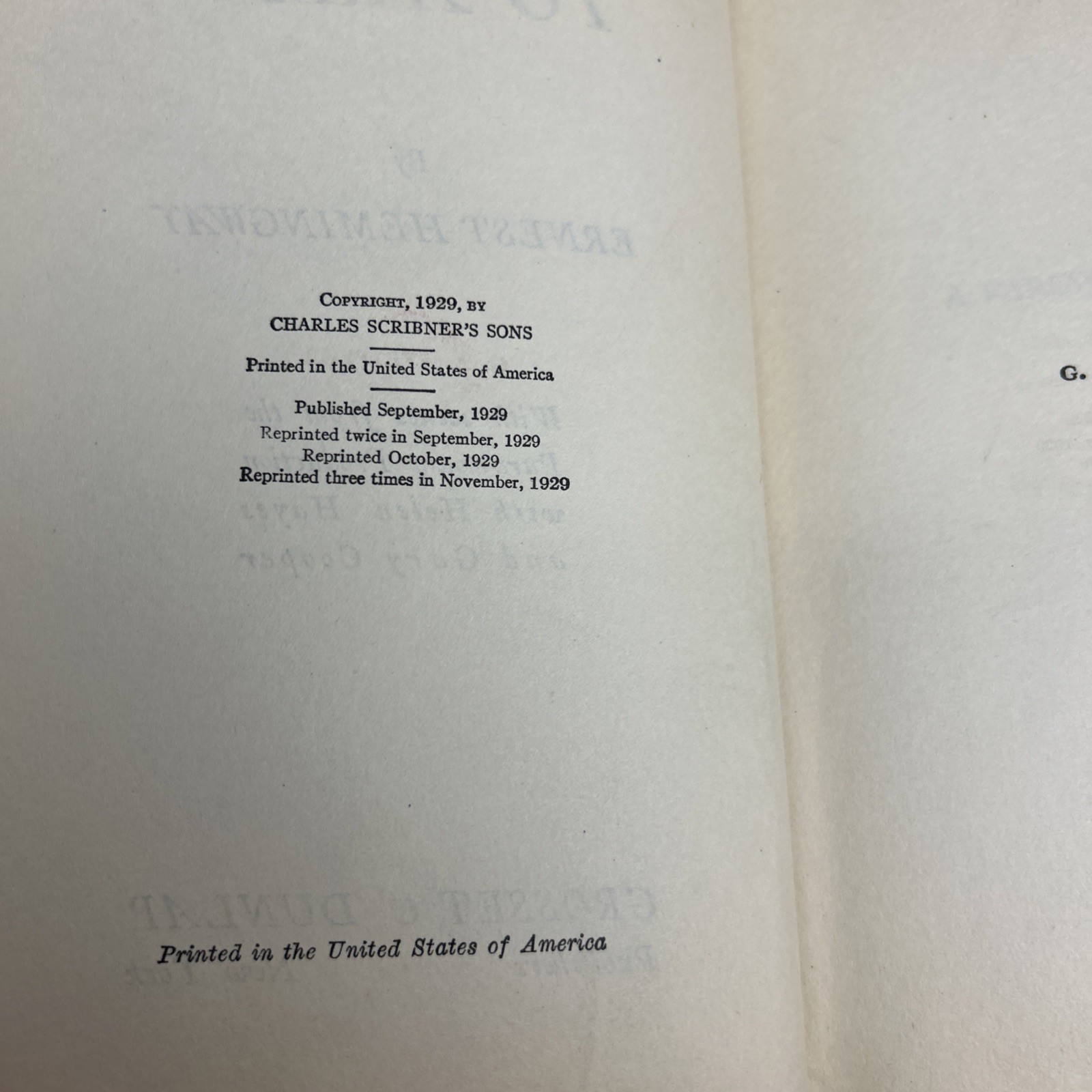 A Farewell To Arms Book Ernest Hemingway HC DJ 1929 Rare Photoplay Edition