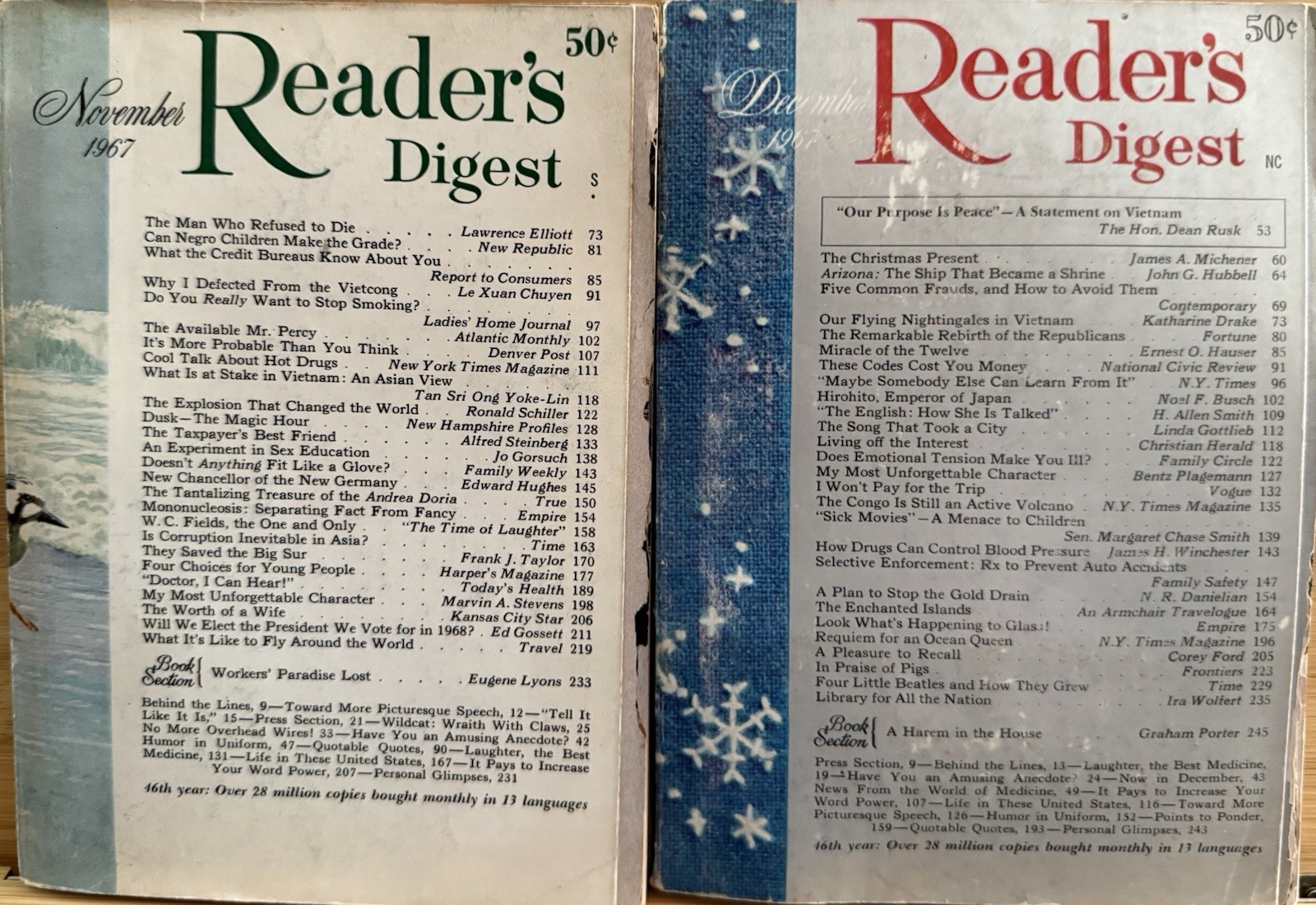 1967 November December READER’S DIGEST MAGAZINE Vintage Ageless Fun Short Story