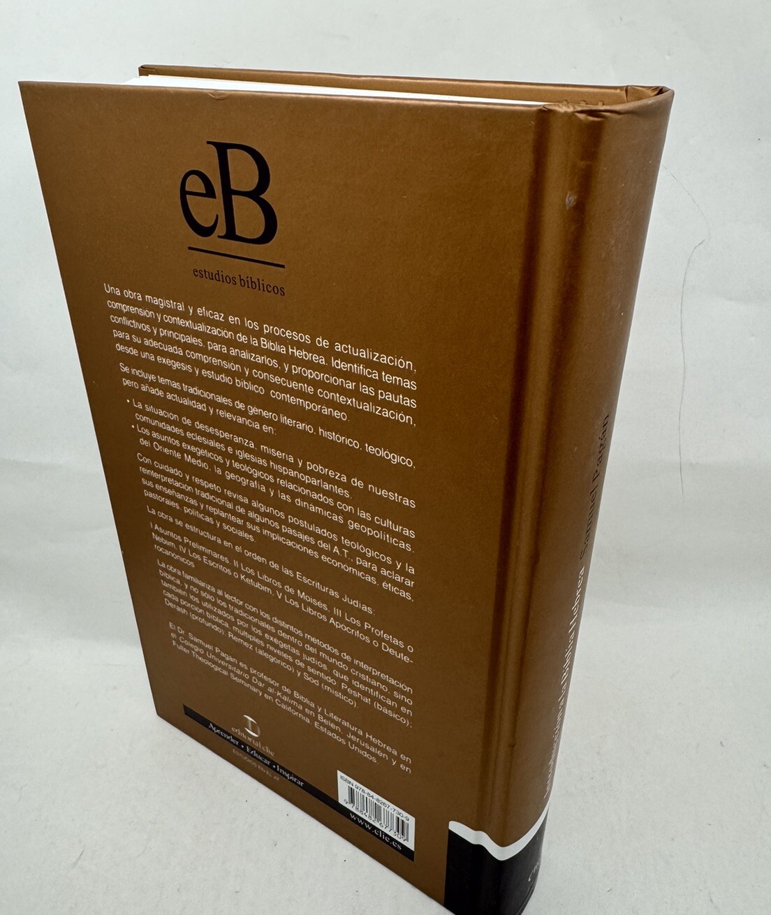 Introducción a la Biblia Hebrea by Zondervan Staff and Samuel Pagán tapa dura