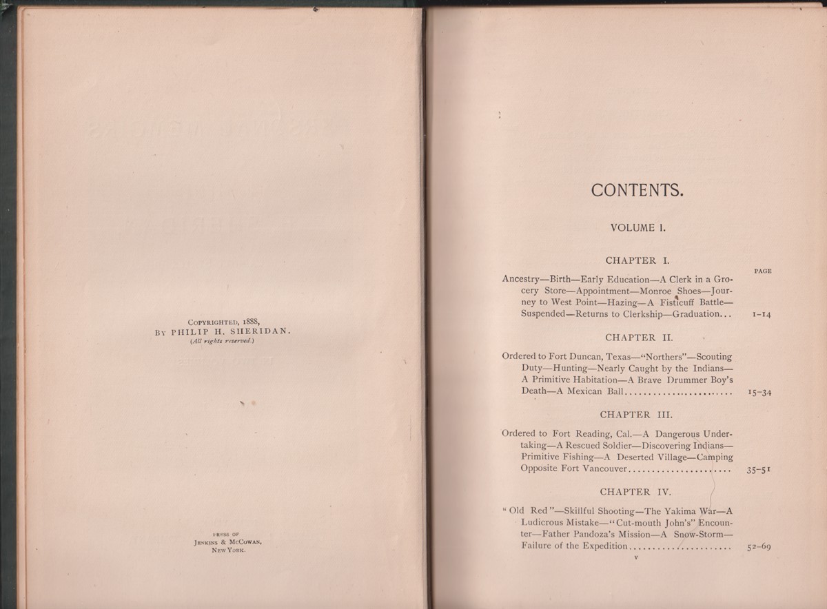 Personal Memoirs of PH Sheridan General United States Army in Two Vol 1888
