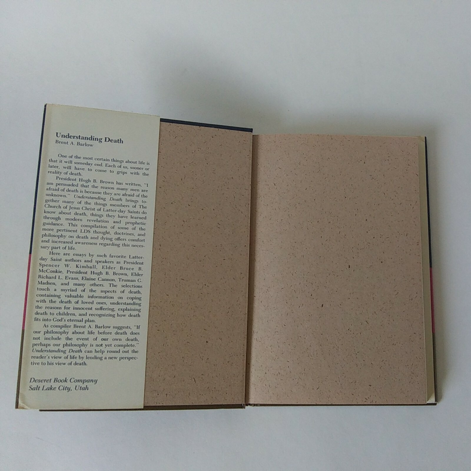 1979 „Understanding Death“ By Brent. A. Barlow Hardcover, Dust Jacket, Good Cond