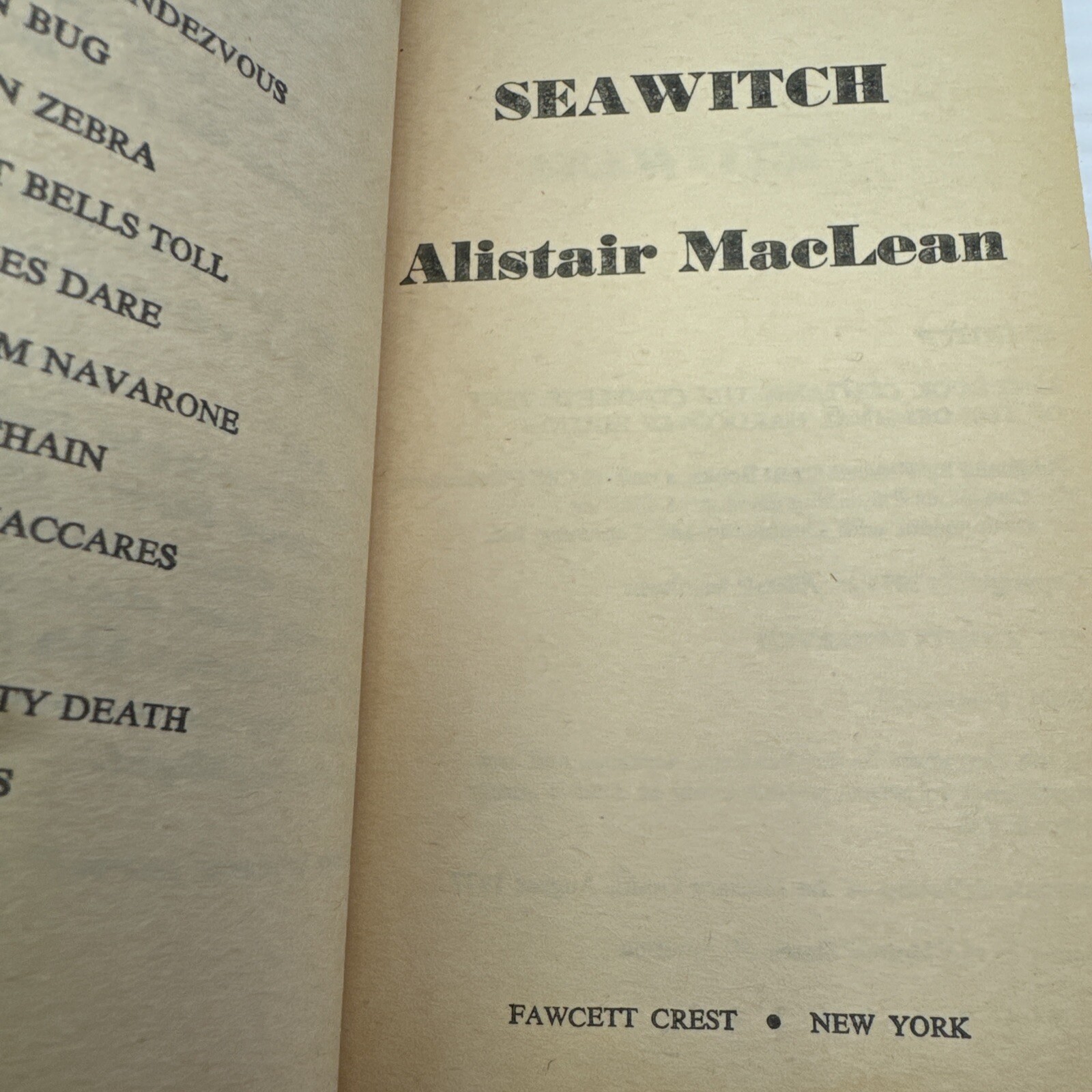 Alistair MacLean Seawitch & Floodgate Paperback Fawcett Crest 1985 & 1977