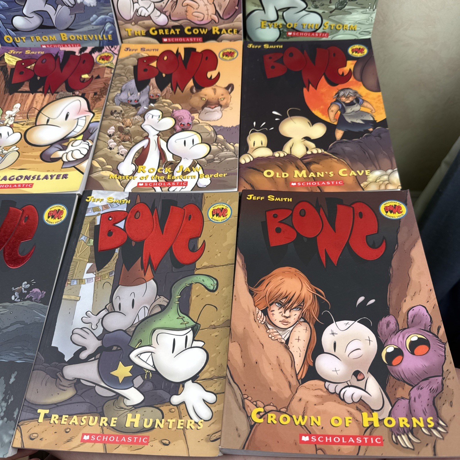 Complete Set 1-9 Graphic Novel BONE Jeff Smith PB Scholastic Graphix Color