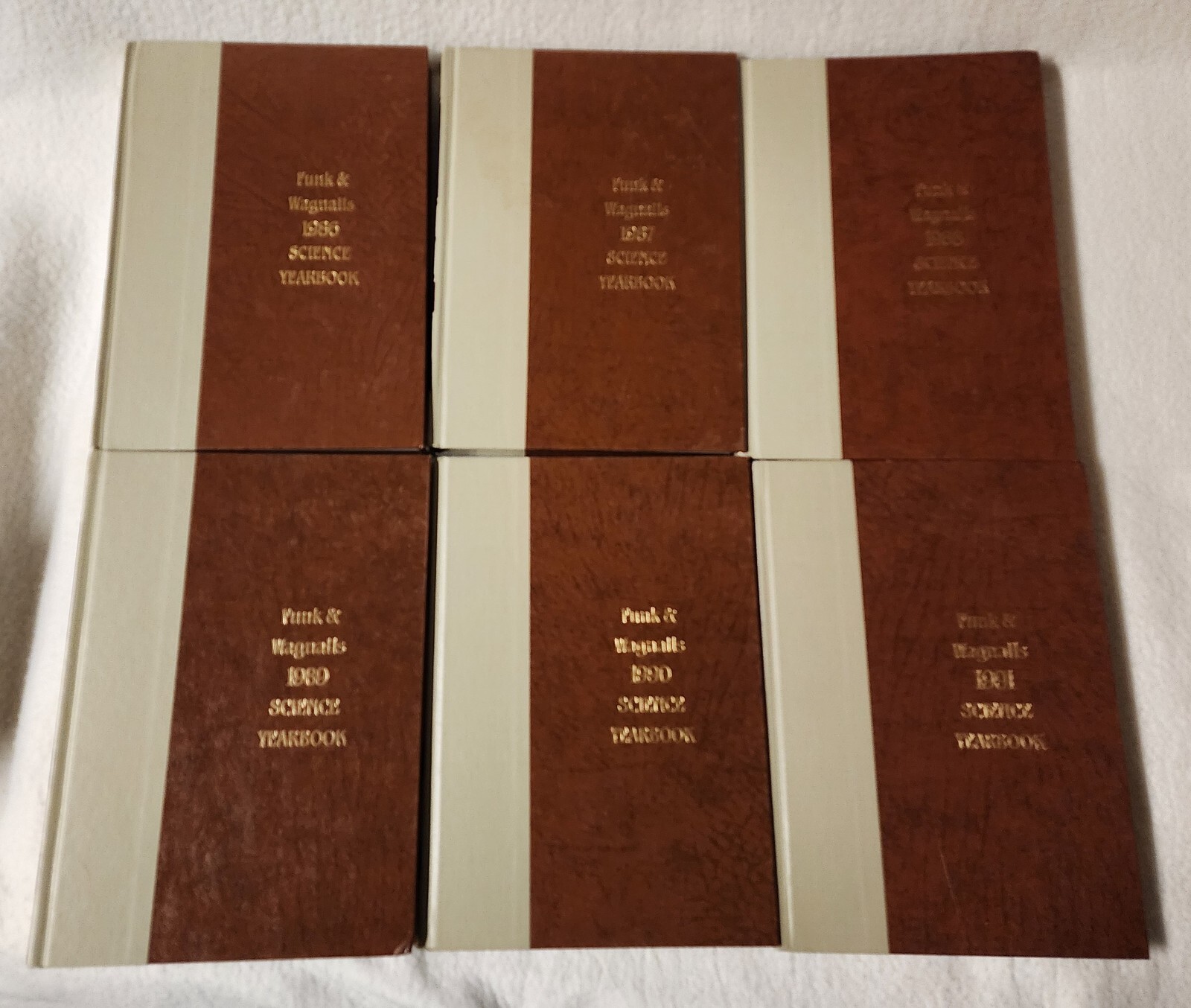 Funk and Wagnalls Science Yearbook 6 Hardcover Supplement Volume Lot 1986 – 1991