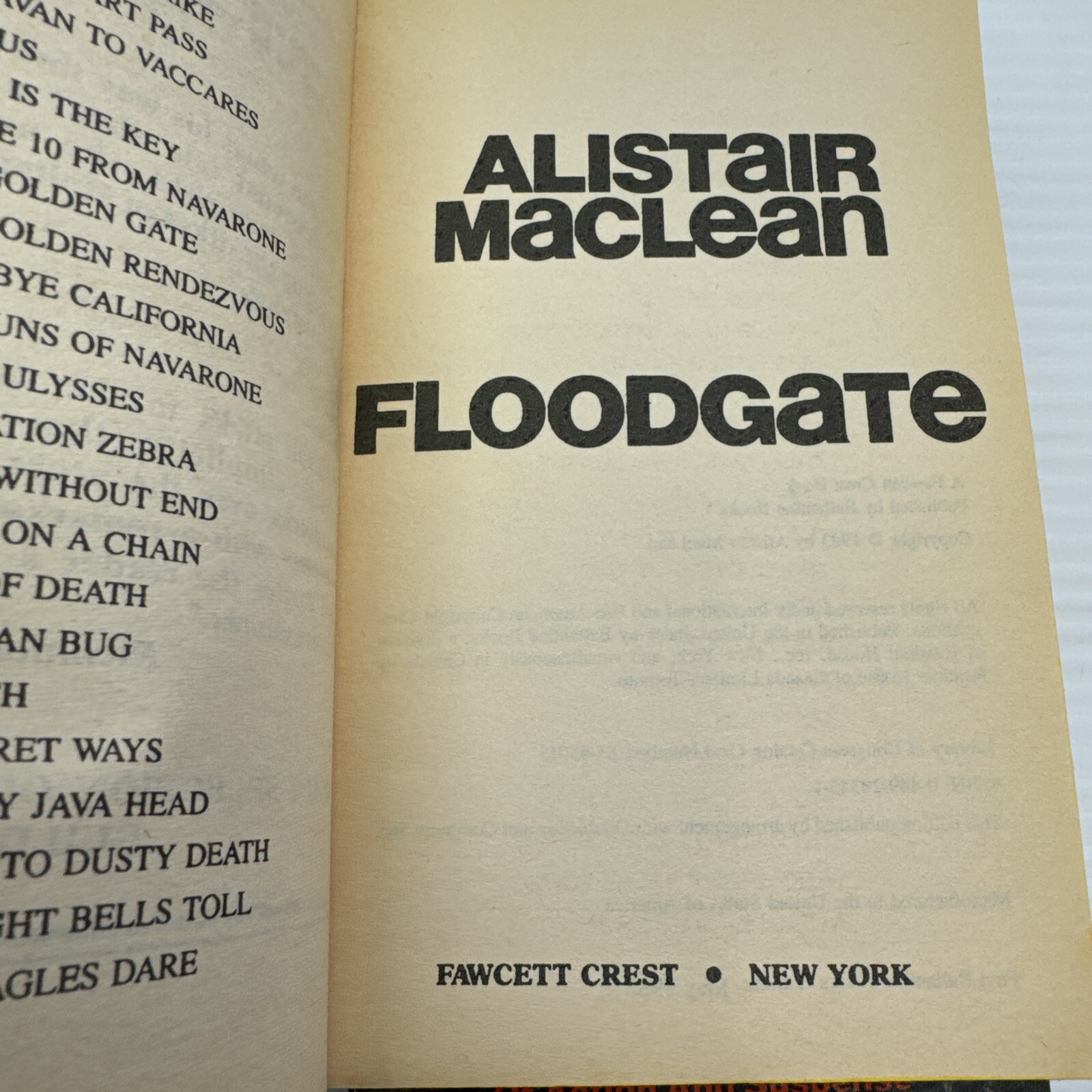 Alistair MacLean Seawitch & Floodgate Paperback Fawcett Crest 1985 & 1977