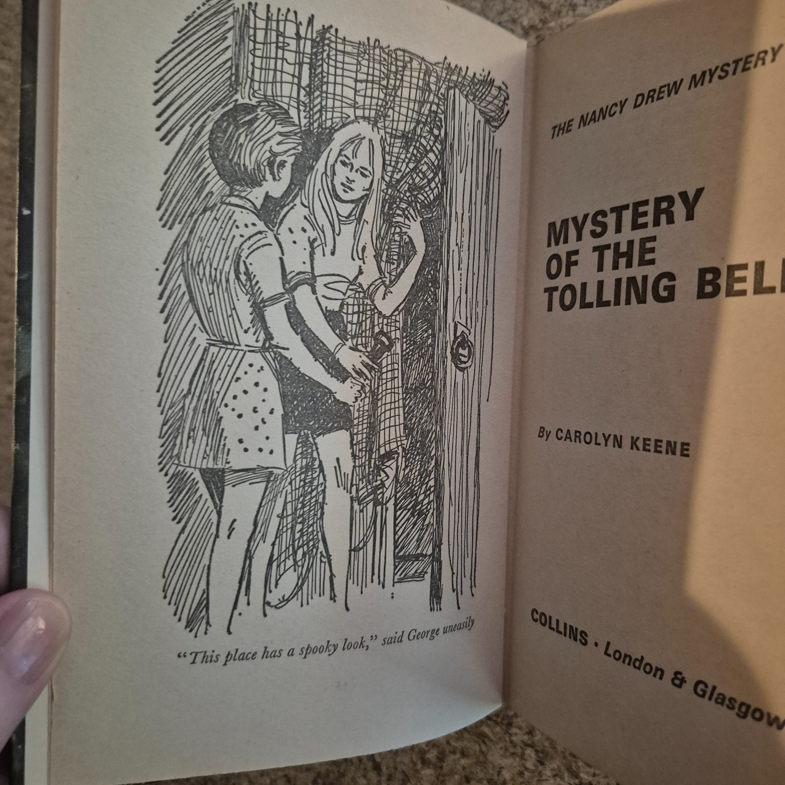 RARE BRITISH Nancy Drew Mystery of the Tolling Bell 1972 Carolyn Keene HB #19