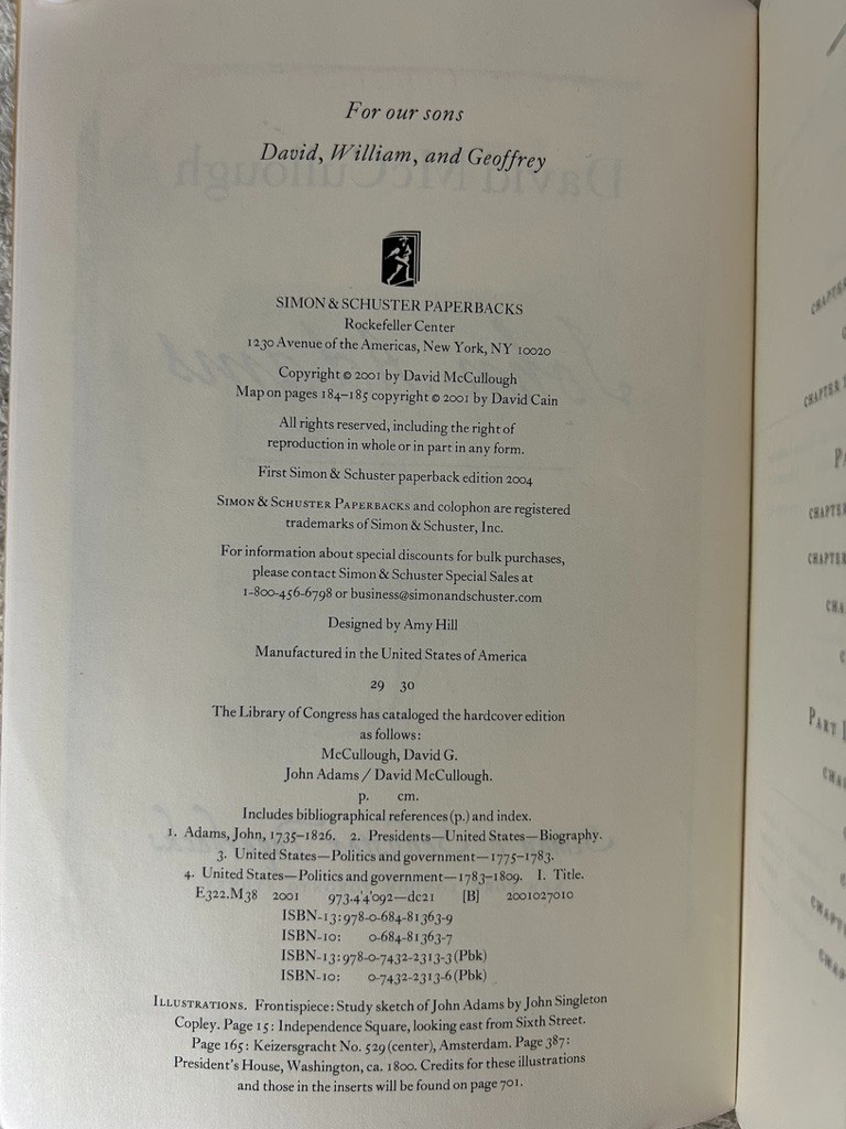 David McCullough, John Adams;The Path Between the Seas:Creation of Panama Canal