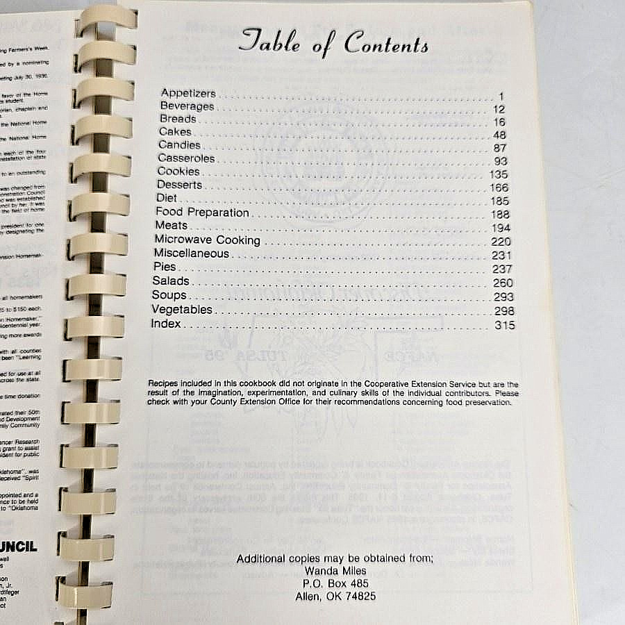 Oklahoma Extension Homemakers Golden Anniversary Cookbook 1935 To 1985 Recipes