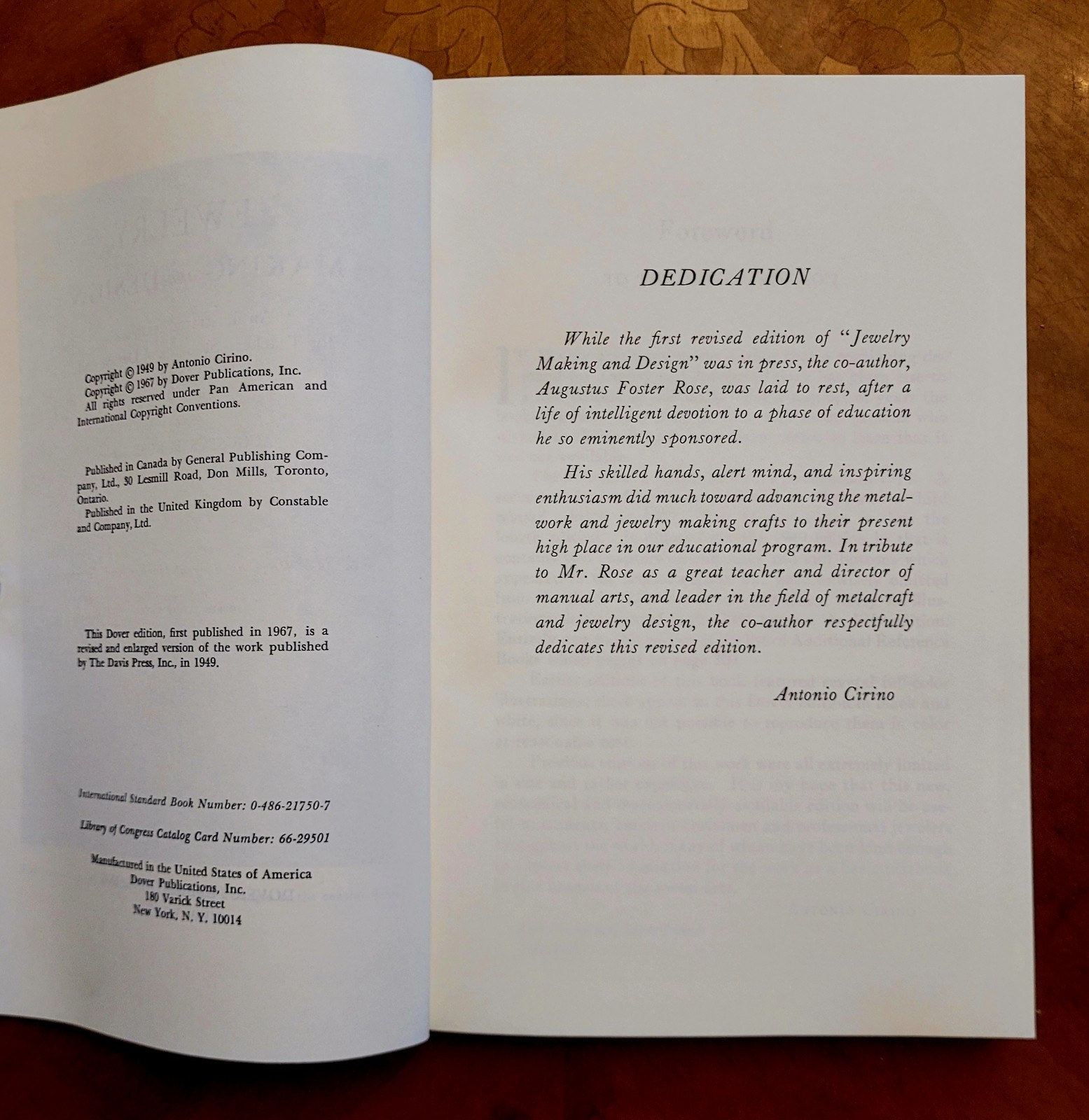 Jewelry Making and Design by A.F.Rose & A.Cirino, 1967, 306 pages, like new.