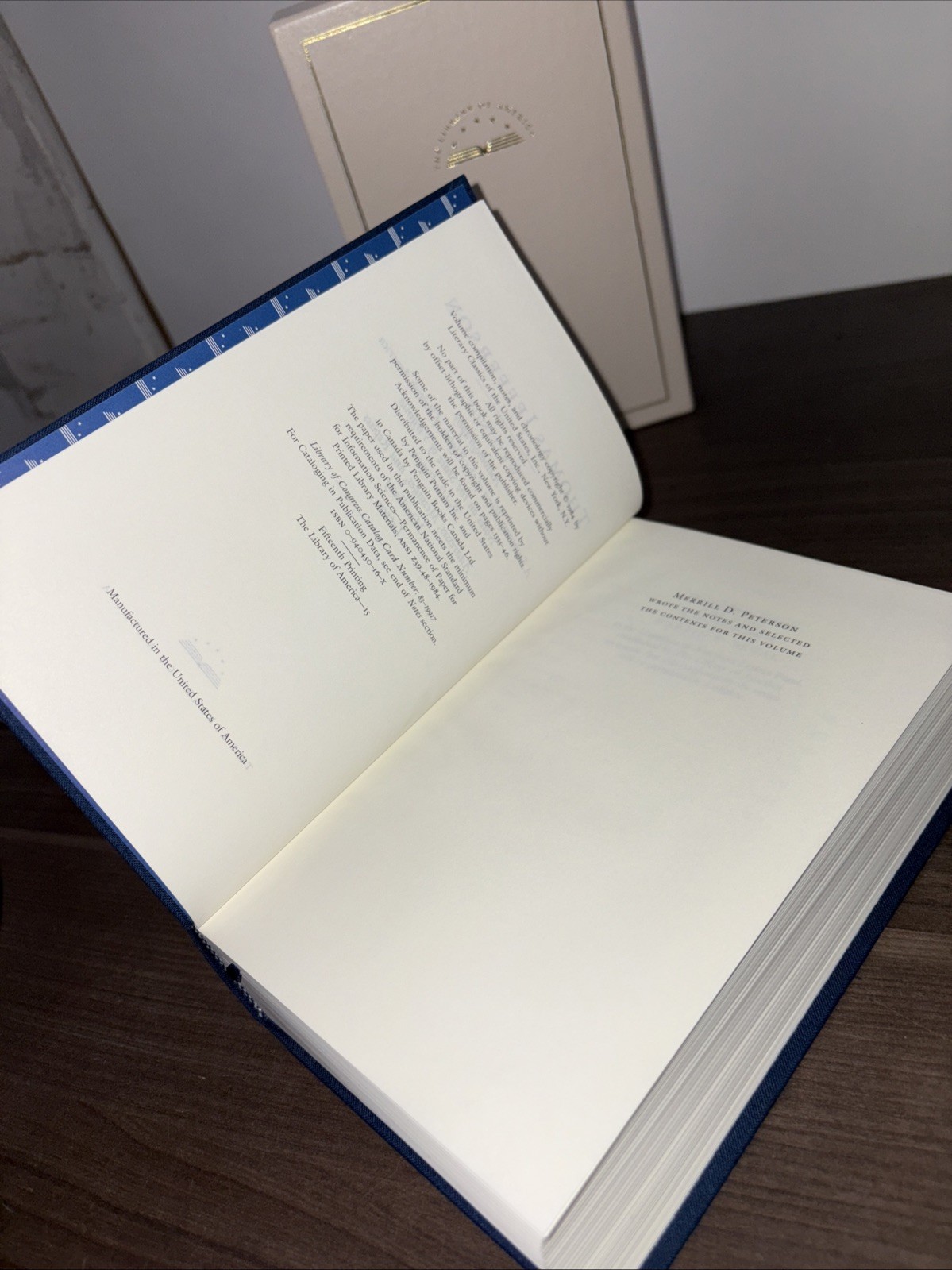 Writings of Thomas Jefferson HC Slipcase Map Library of America 1984