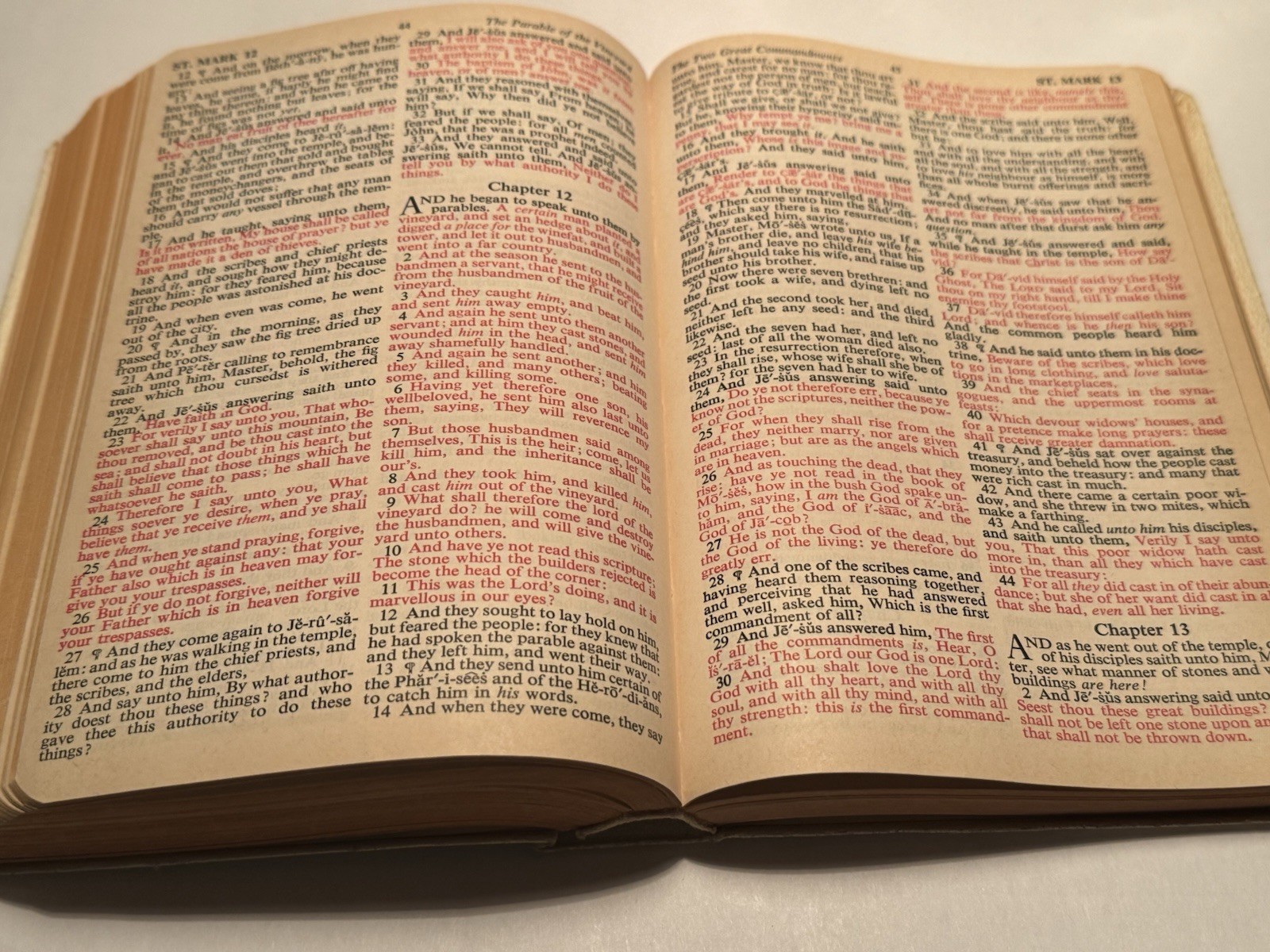 THE HOLY BIBLE KJV red letter 1965 Bonded leather vintage World pub. concordance