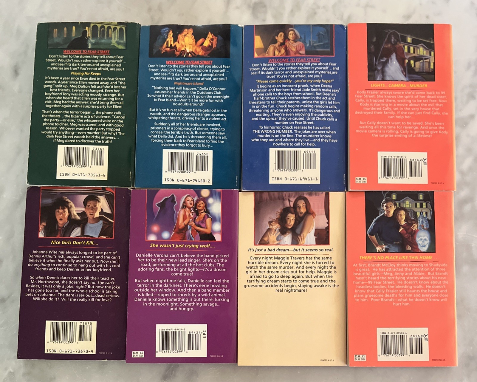 Fear Street RL Stine Paperbacks Set 8 1990s Horror USA