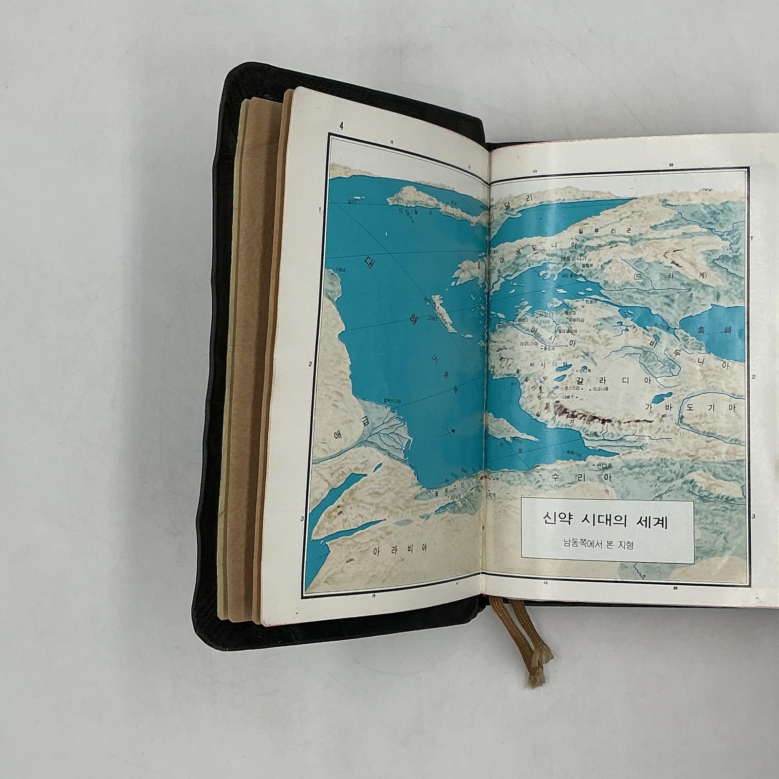 Vintage 관주 성경전서 한글판역 Hardcover Leather Bound Black 1983 South Korea Rev Ed