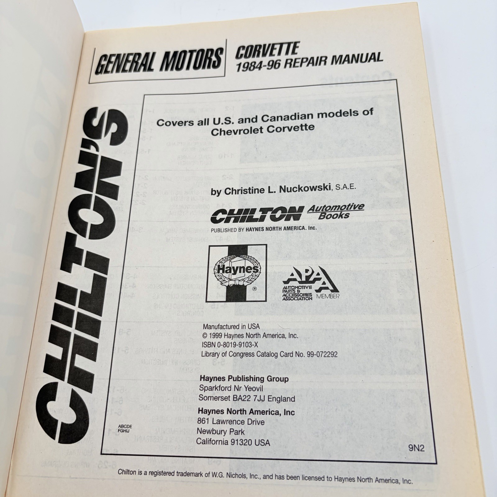 Chilton General Motors Corvette 1984-96 by Haynes (1999, Trade Paperback) #28502