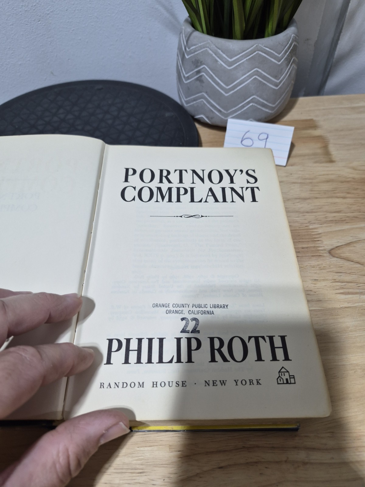 Portnoy’s Complaint by Philip Roth 1969 First Edition Hardcover Dust Jacket