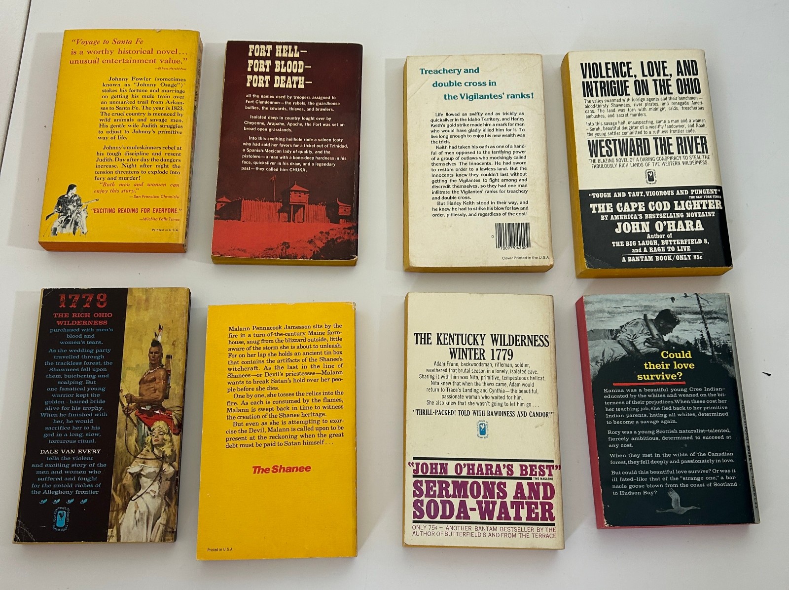 Vtg Western Paperback Lot of 8 Novels Frontier Tribal Romance Adventure 1960s