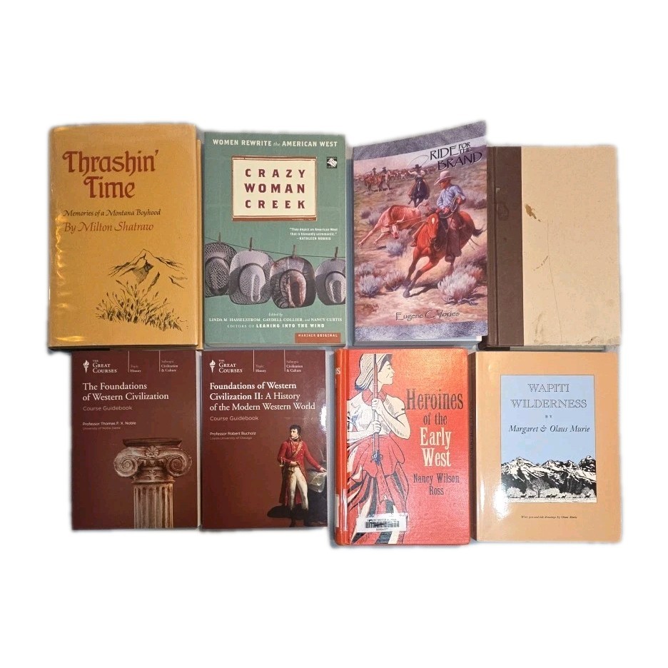 Western Paperback & Hardback Book Lot Set of 8 Frontier Cowboy Adventure Reads
