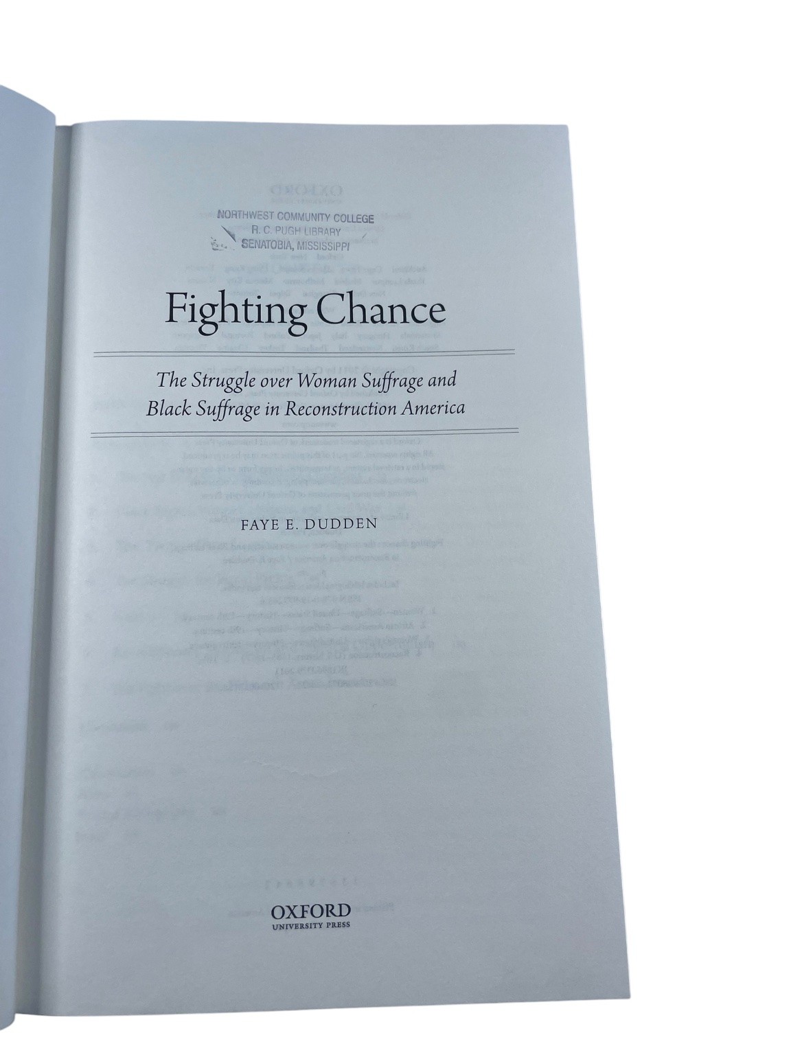 Fighting Chance Dudden 2011 Woman & Black Suffrage Reconstruction History Oxford