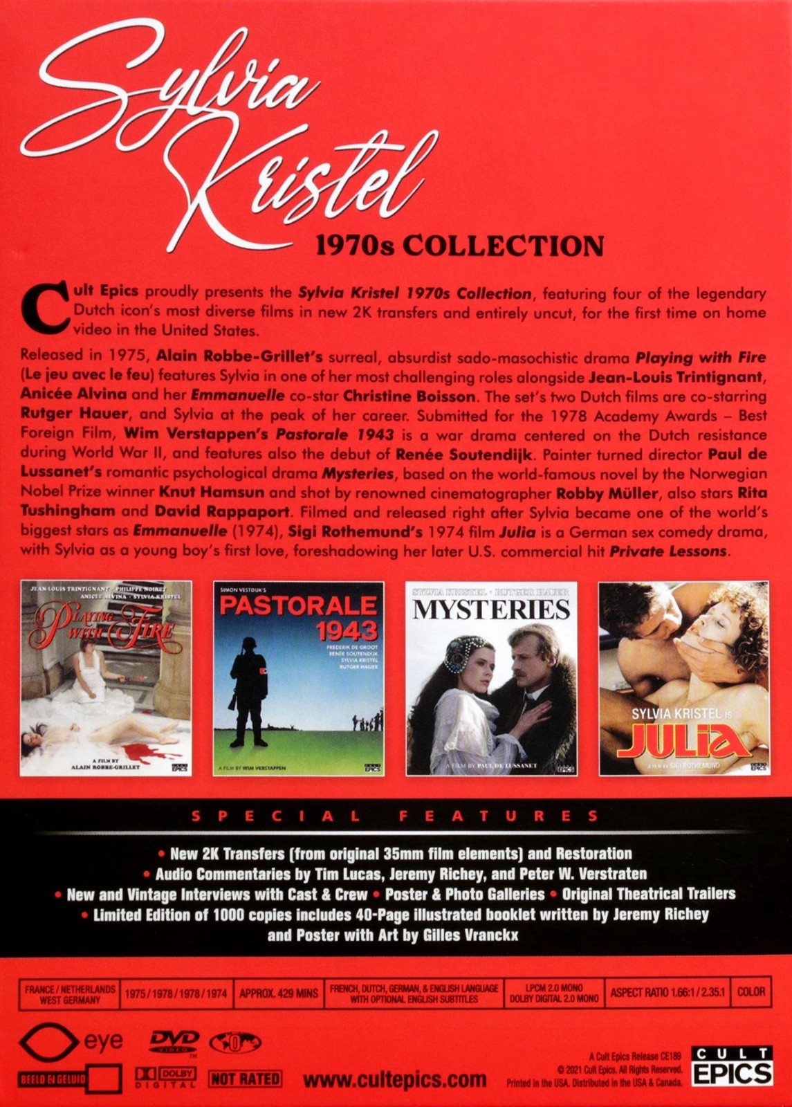 Sylvia Kristel: From Emmanuelle to Chabrol, Limited Edition, HC Book and Blu ray